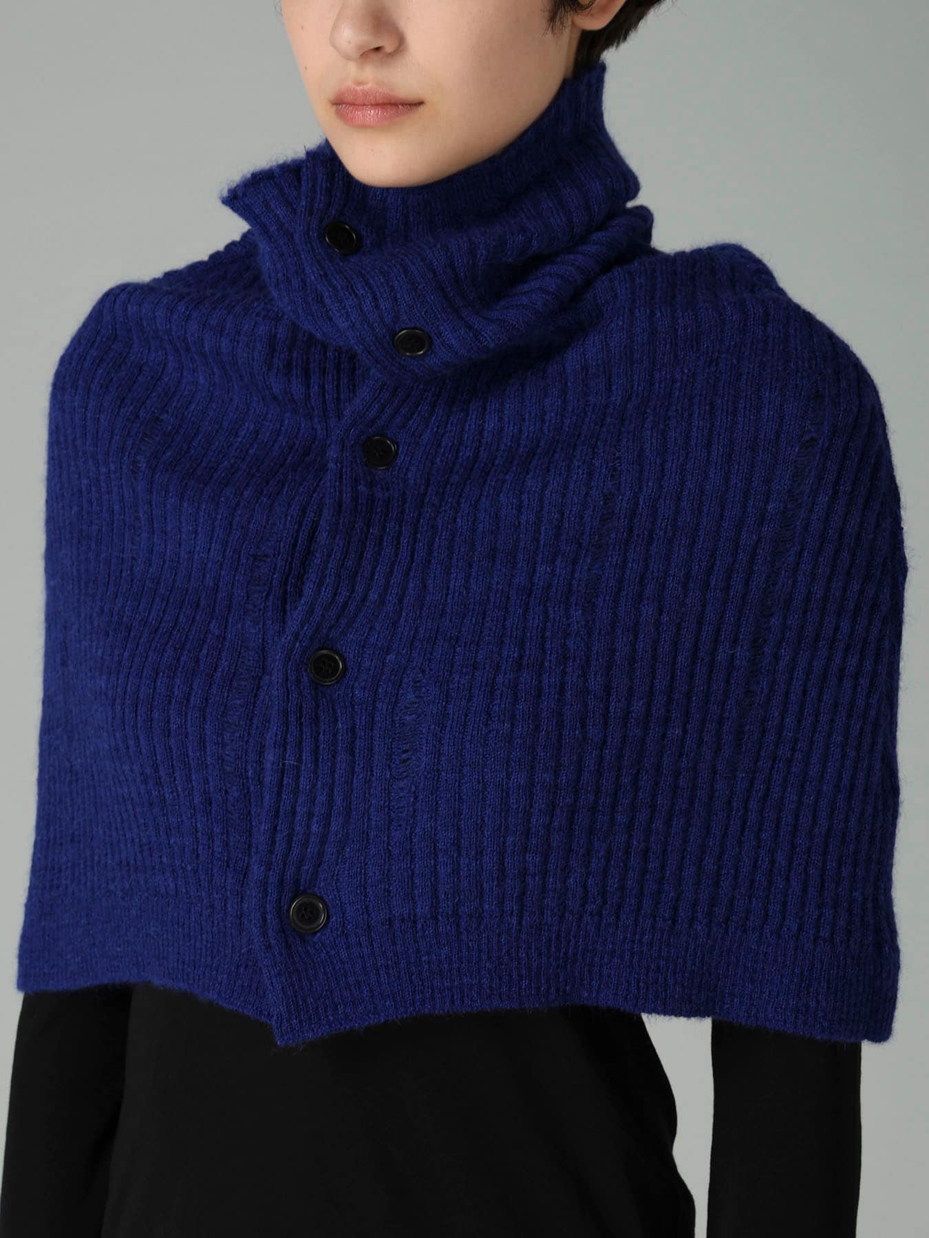 RIB KNIT CAPE