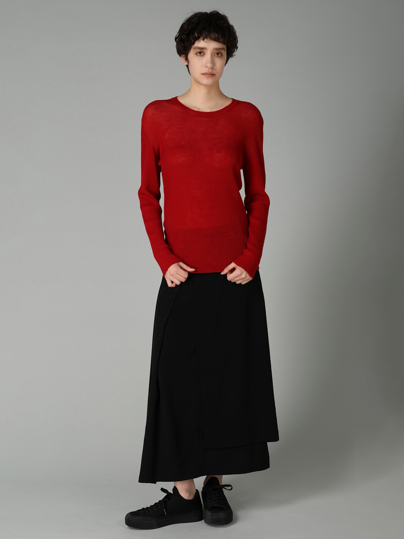 RIB ROUND NECK PULLOVER