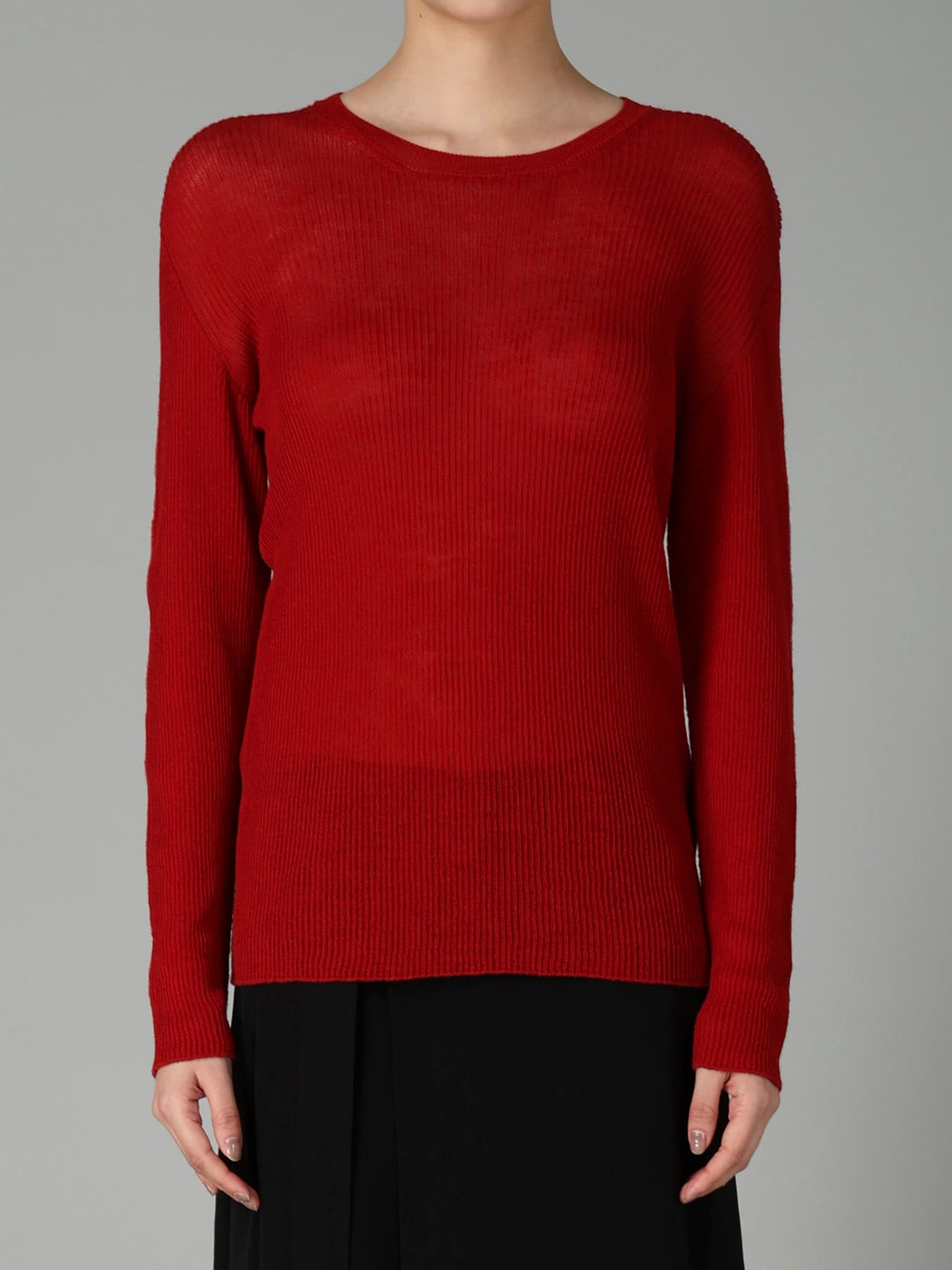 RIB ROUND NECK PULLOVER