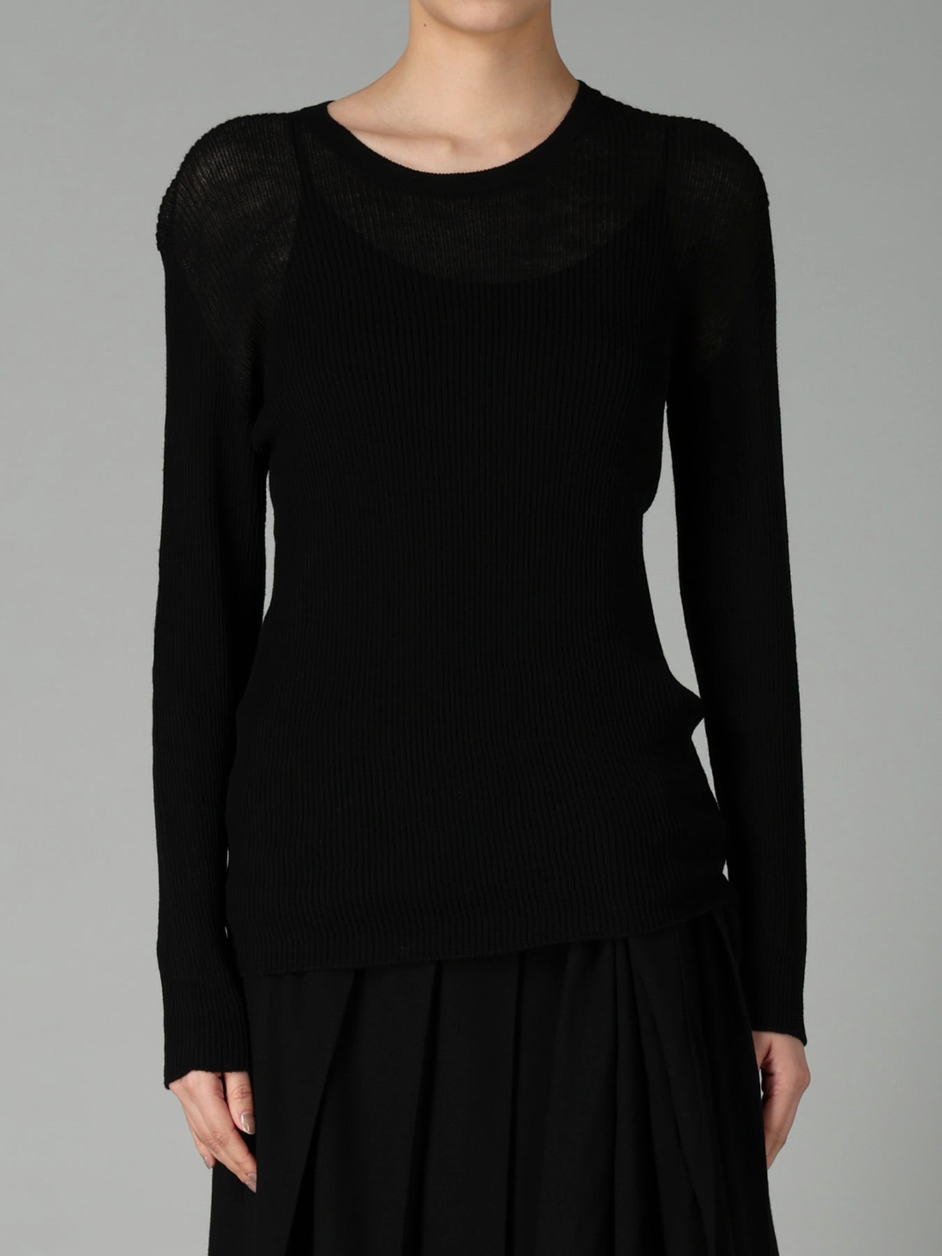 RIB ROUND NECK PULLOVER