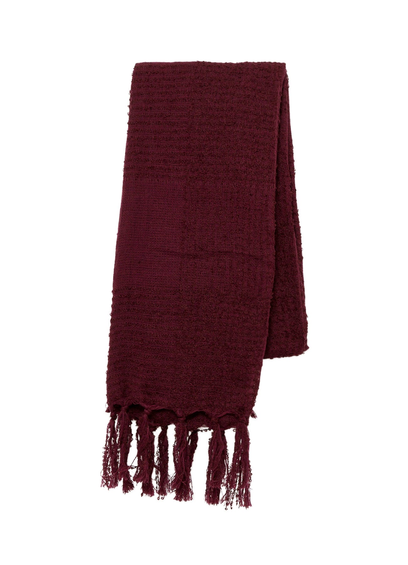 W/RING YARN PLAID STOLE