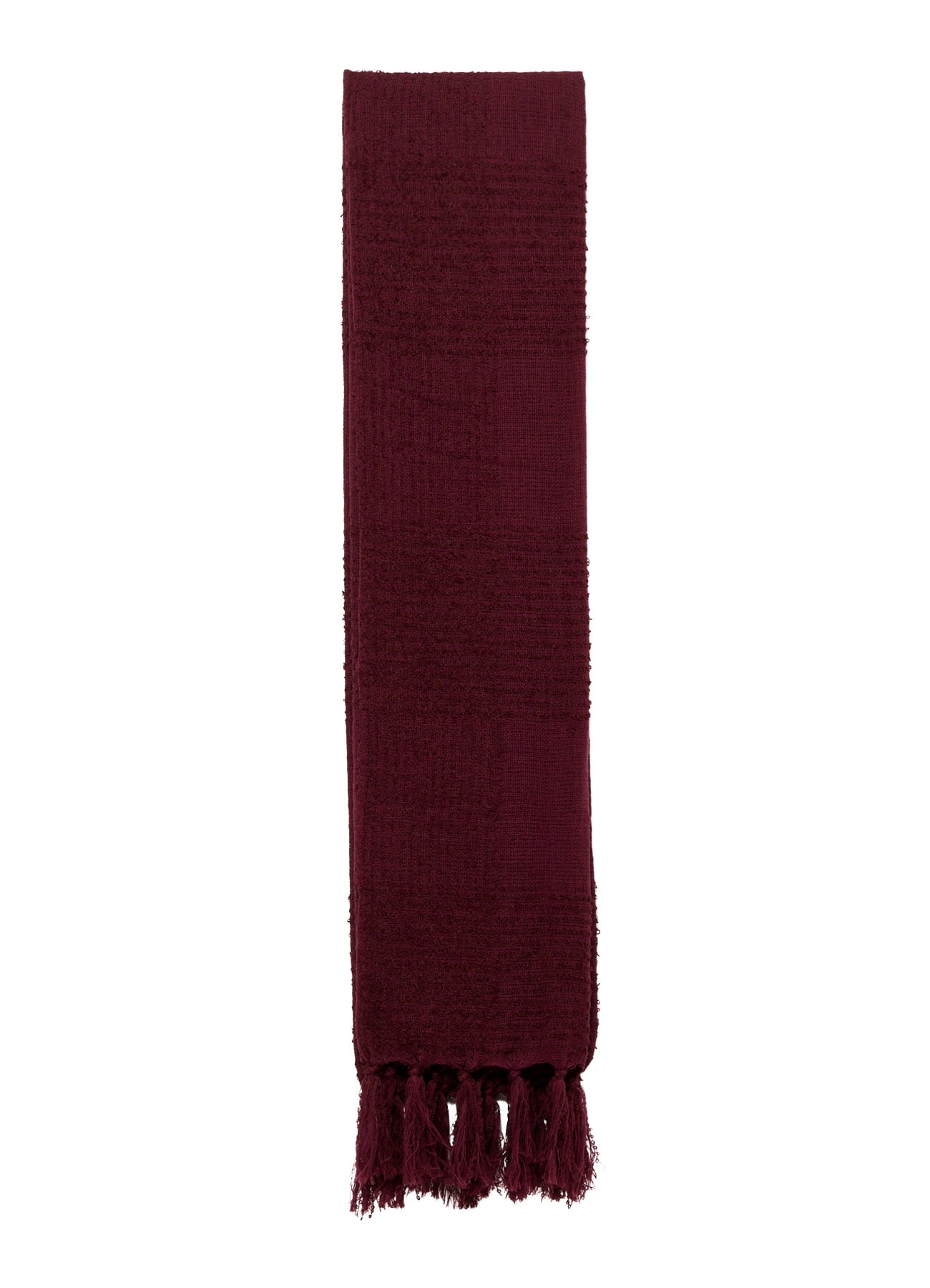 W/RING YARN PLAID STOLE