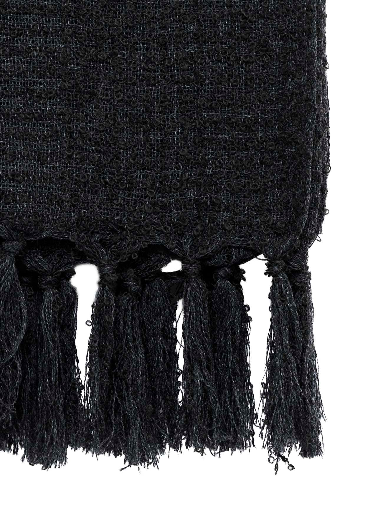 W/RING YARN PLAID STOLE