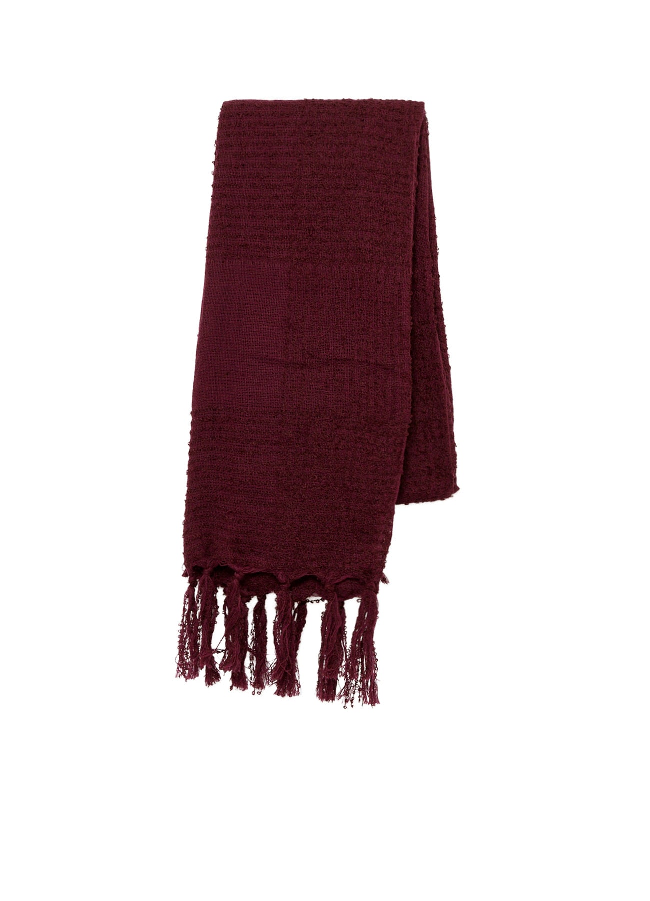 W/RING YARN PLAID STOLE