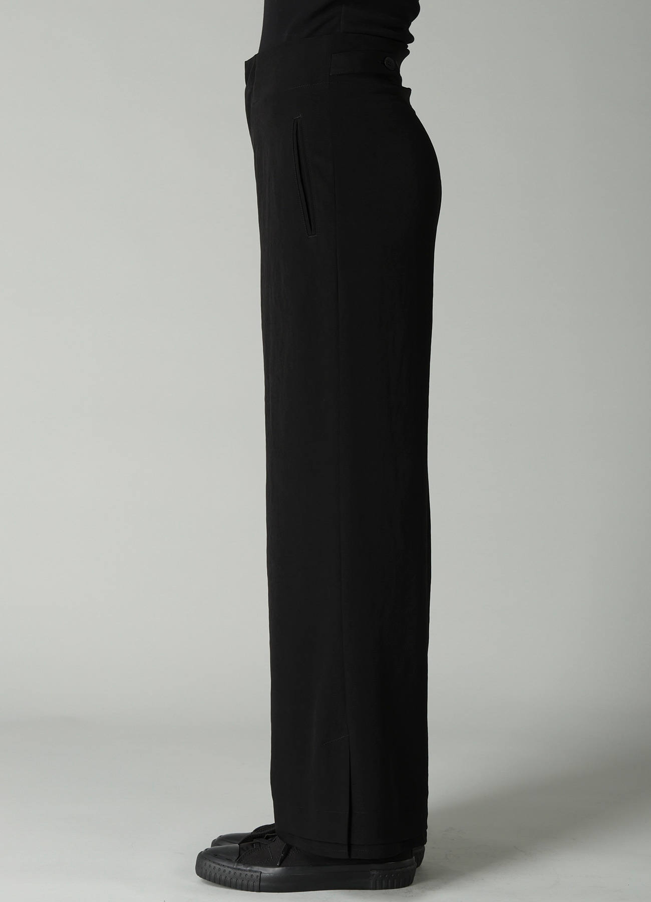 Ta/Pe CREPE DE CHINE S VENT WIDE PANTS