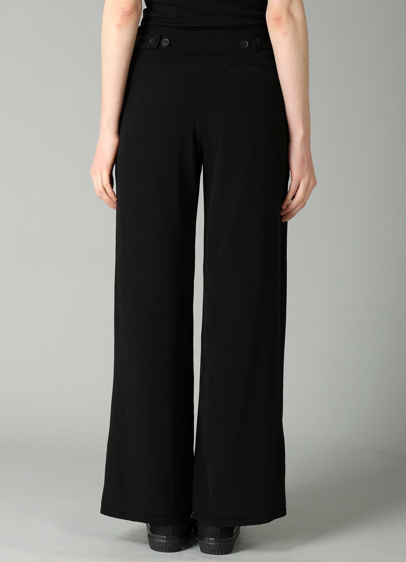 Ta/Pe CREPE DE CHINE S VENT WIDE PANTS