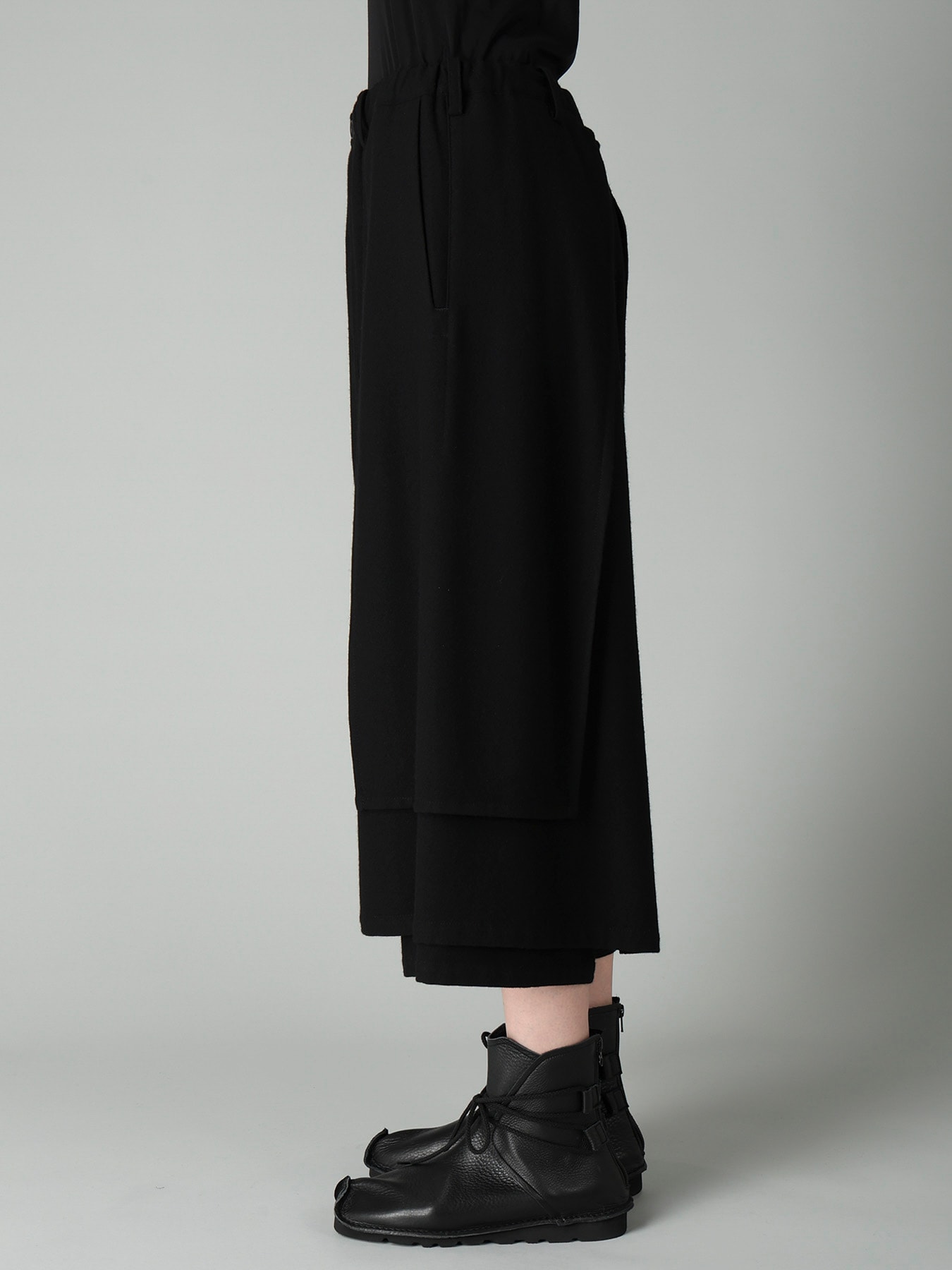 FLANNEL F BUTTON WRAP PANTS