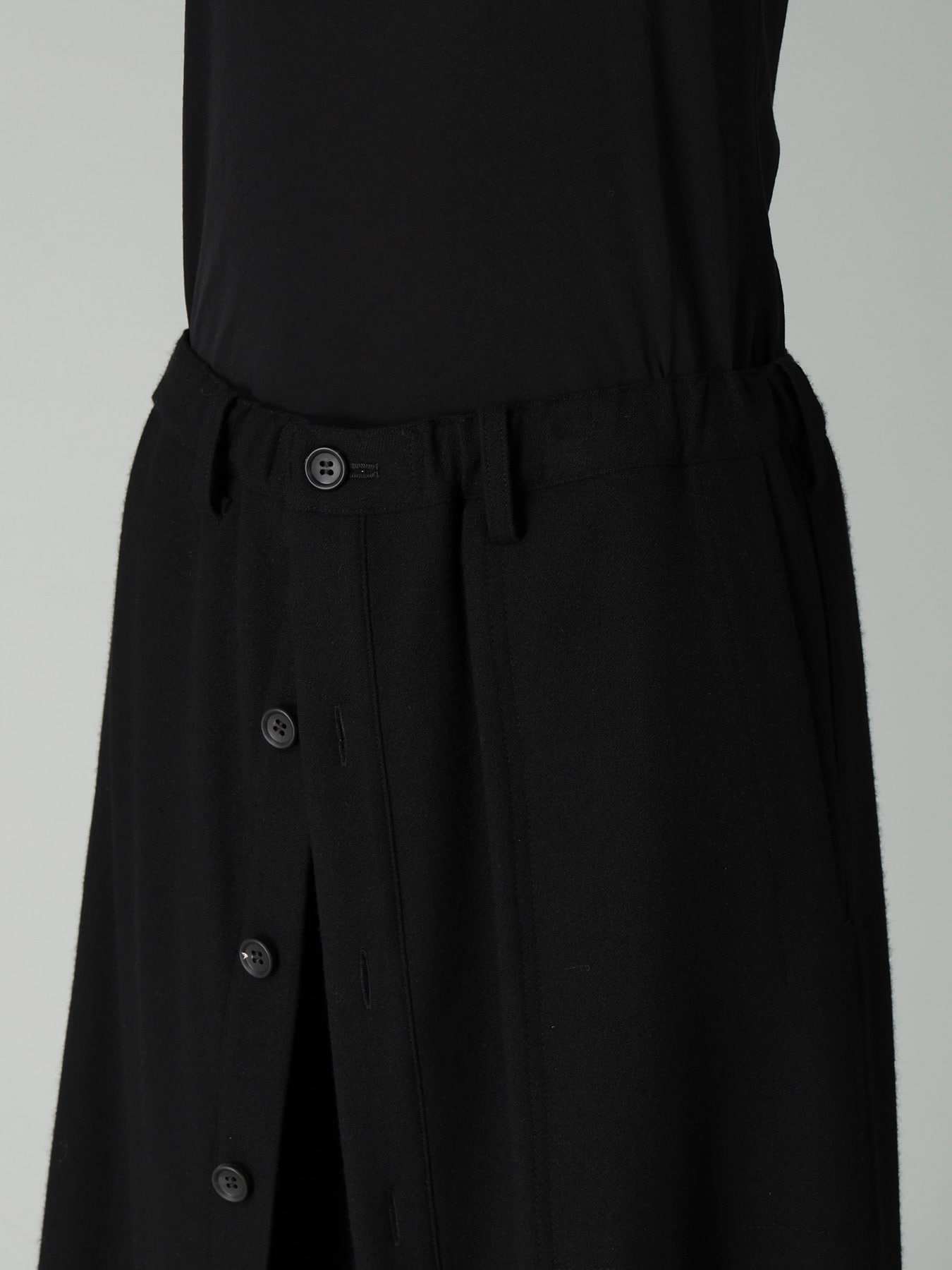 FLANNEL F BUTTON WRAP PANTS