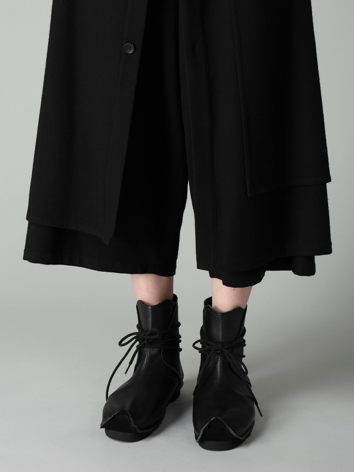 FLANNEL F BUTTON WRAP PANTS