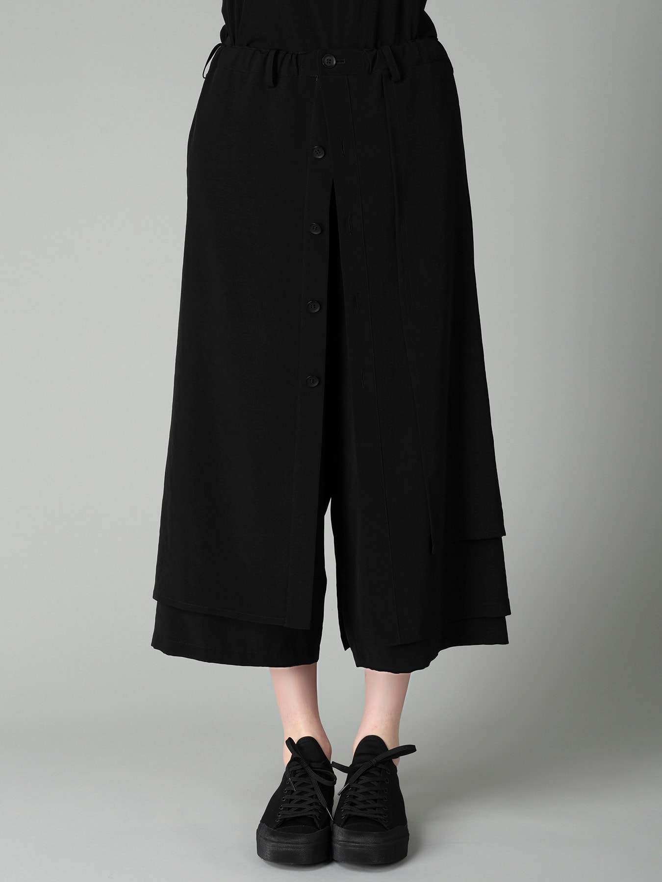 Ta/Pe CREPE DE CHINE F BUTTON WRAP PANTS