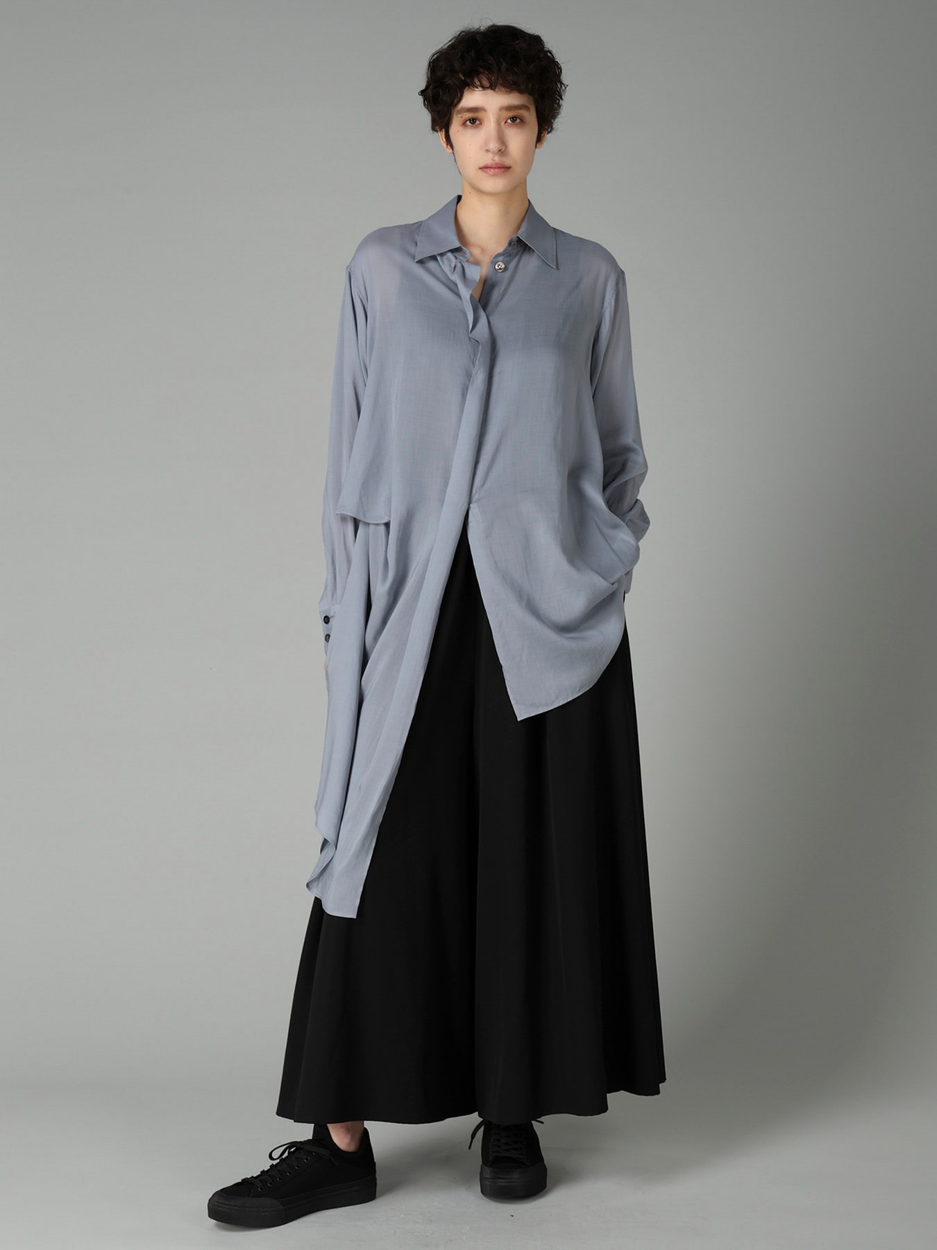 GABARDINE GATHERED SKIRT PANTS