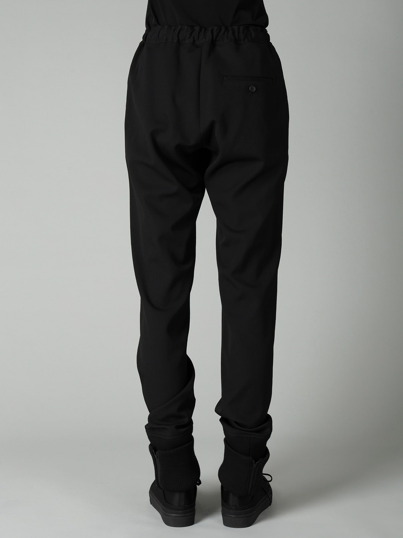 GABARDINE RIBBED HEM PANTS