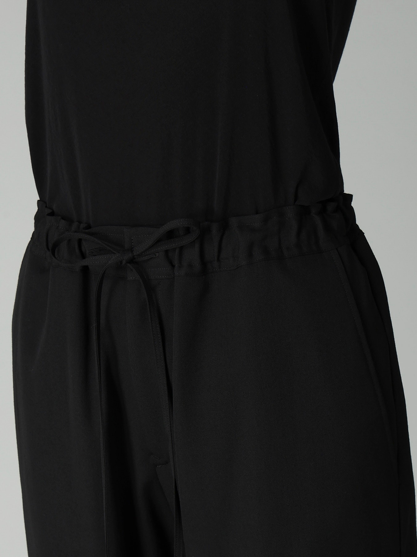 GABARDINE RIBBED HEM PANTS