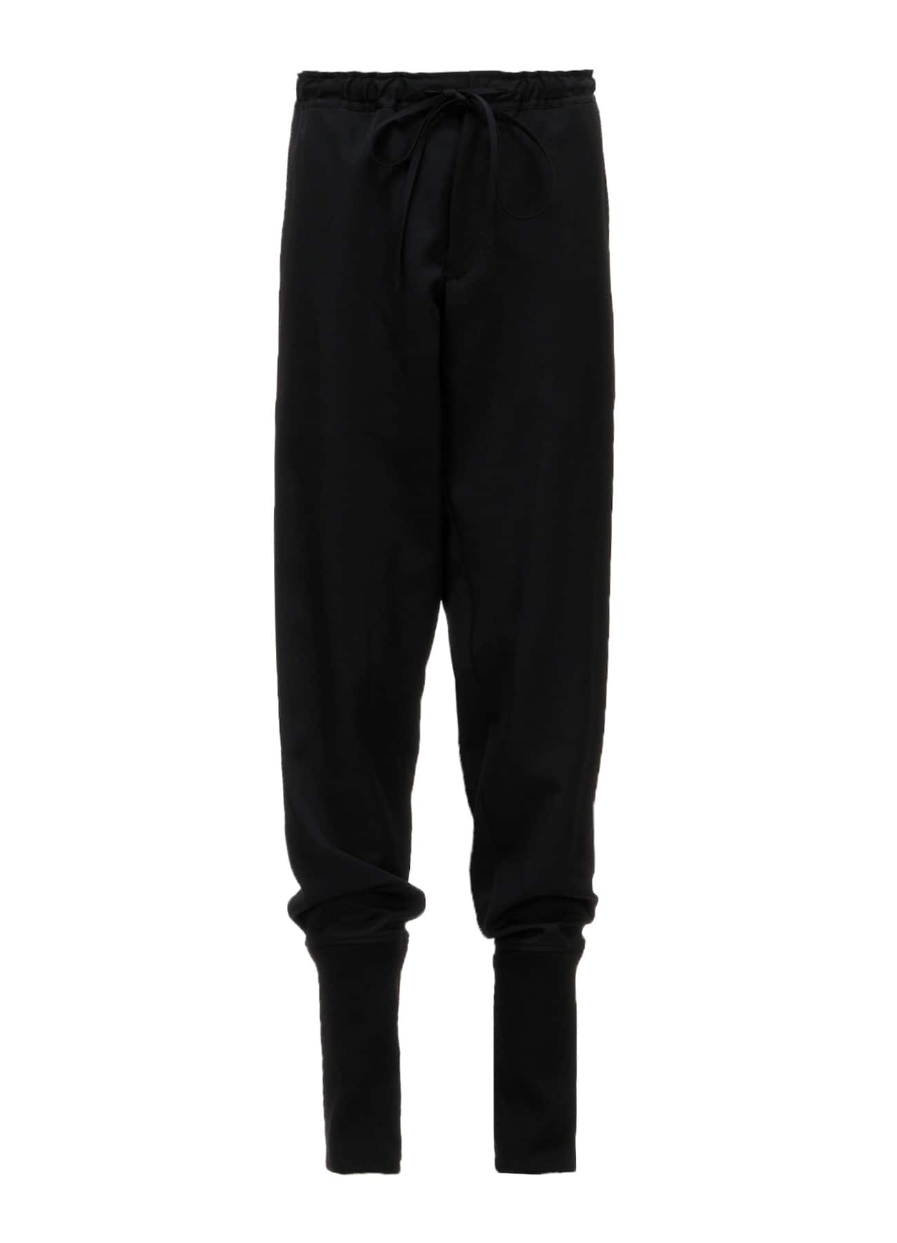 GABARDINE RIBBED HEM PANTS