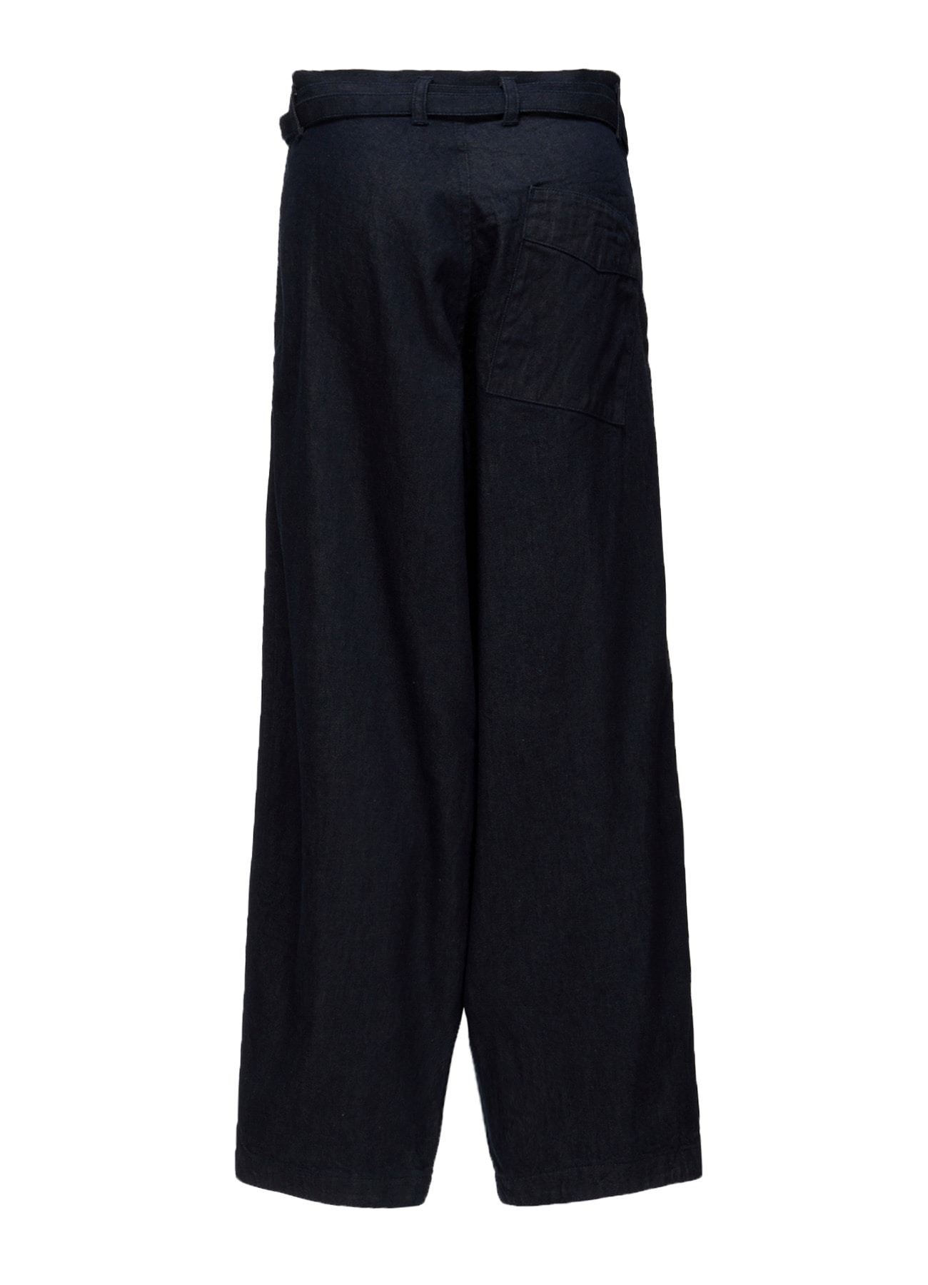 8OZ UNEVEN YARN DENIM B W BELT DETAIL PANTS