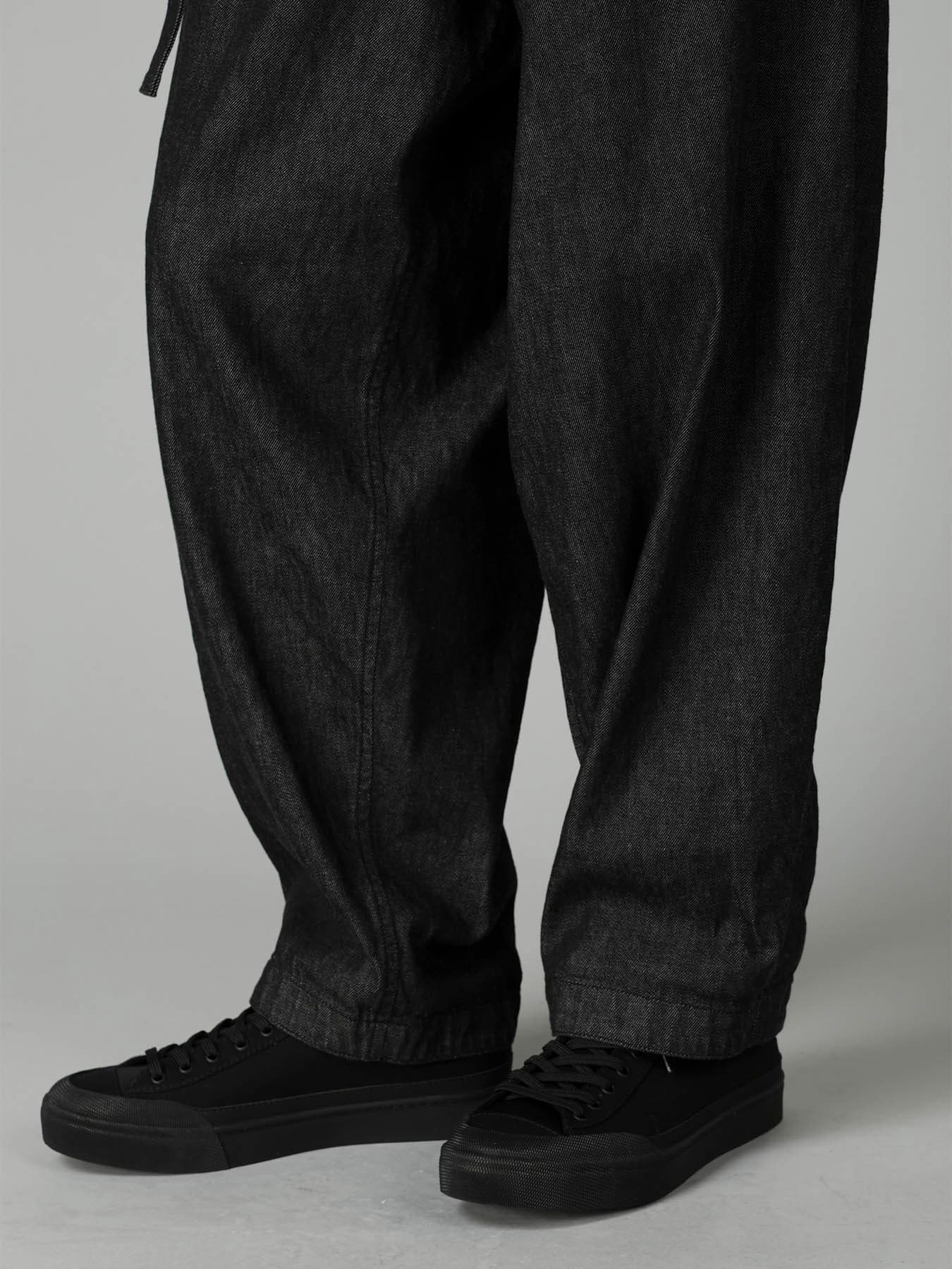 8OZ UNEVEN YARN DENIM B W BELT DETAIL PANTS