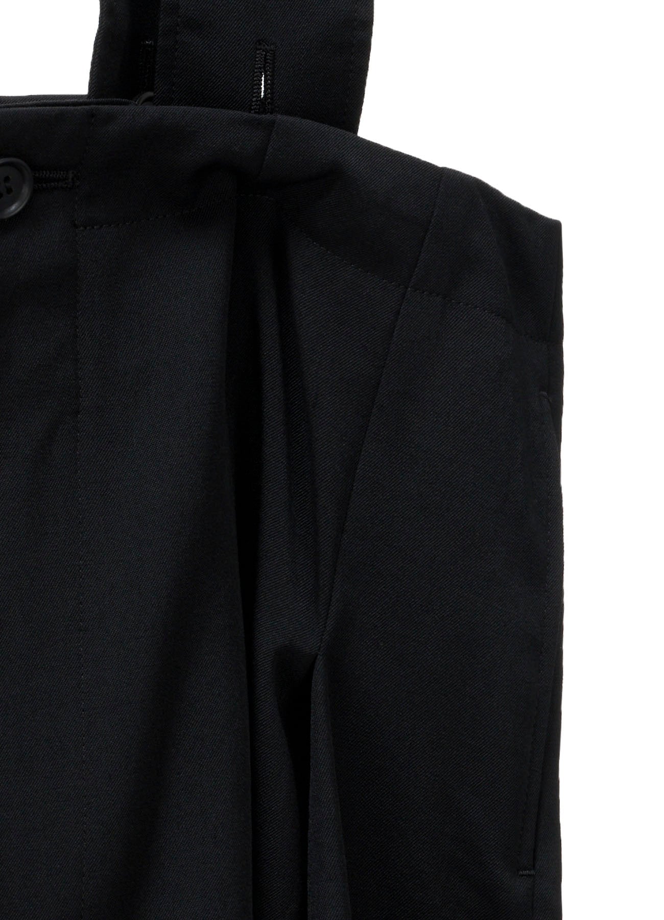 WOOL GABARDINE SUSPENDERS PANTS