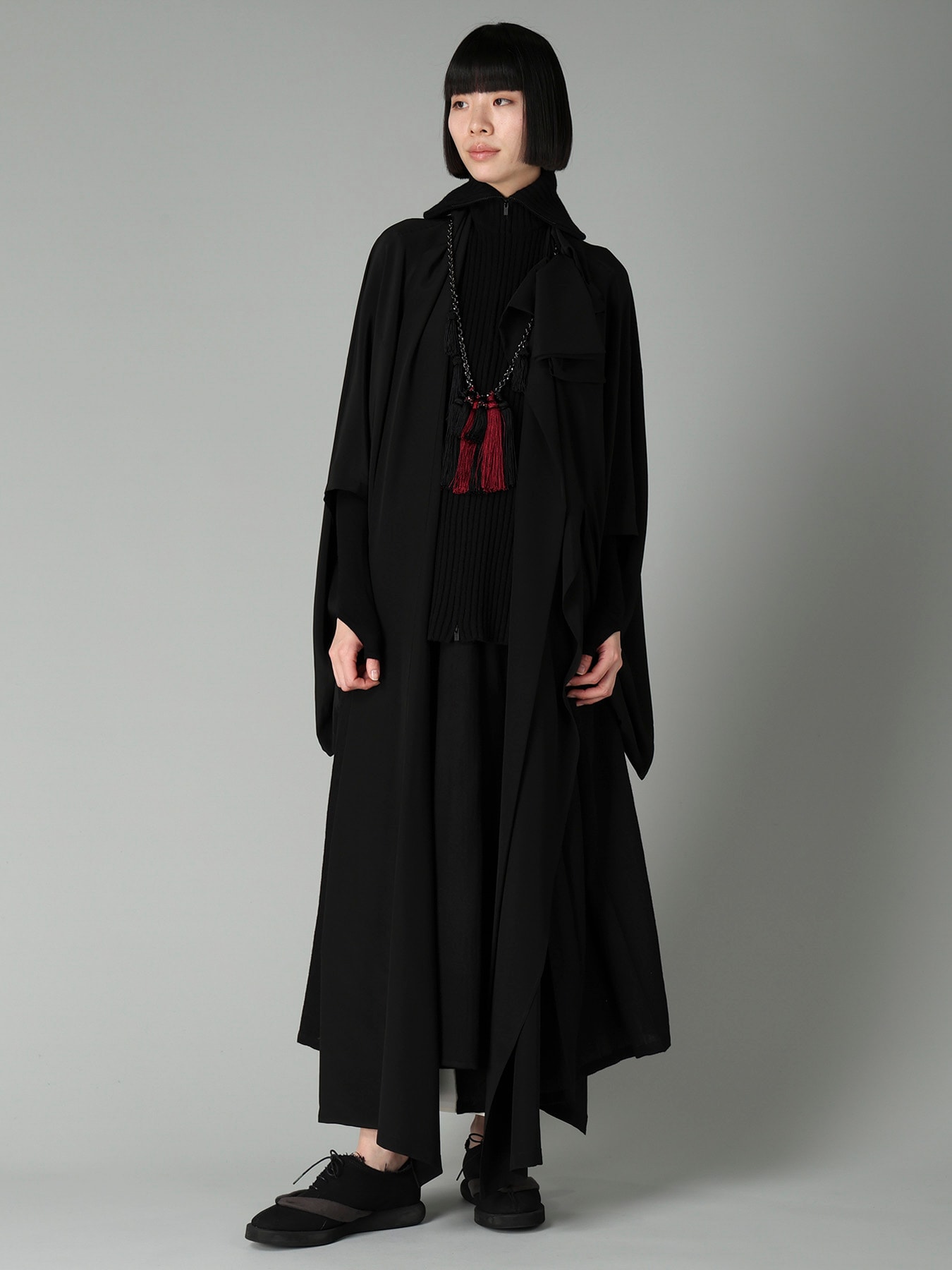 SOFT WOOL LAYERED PLEATES SKIRT