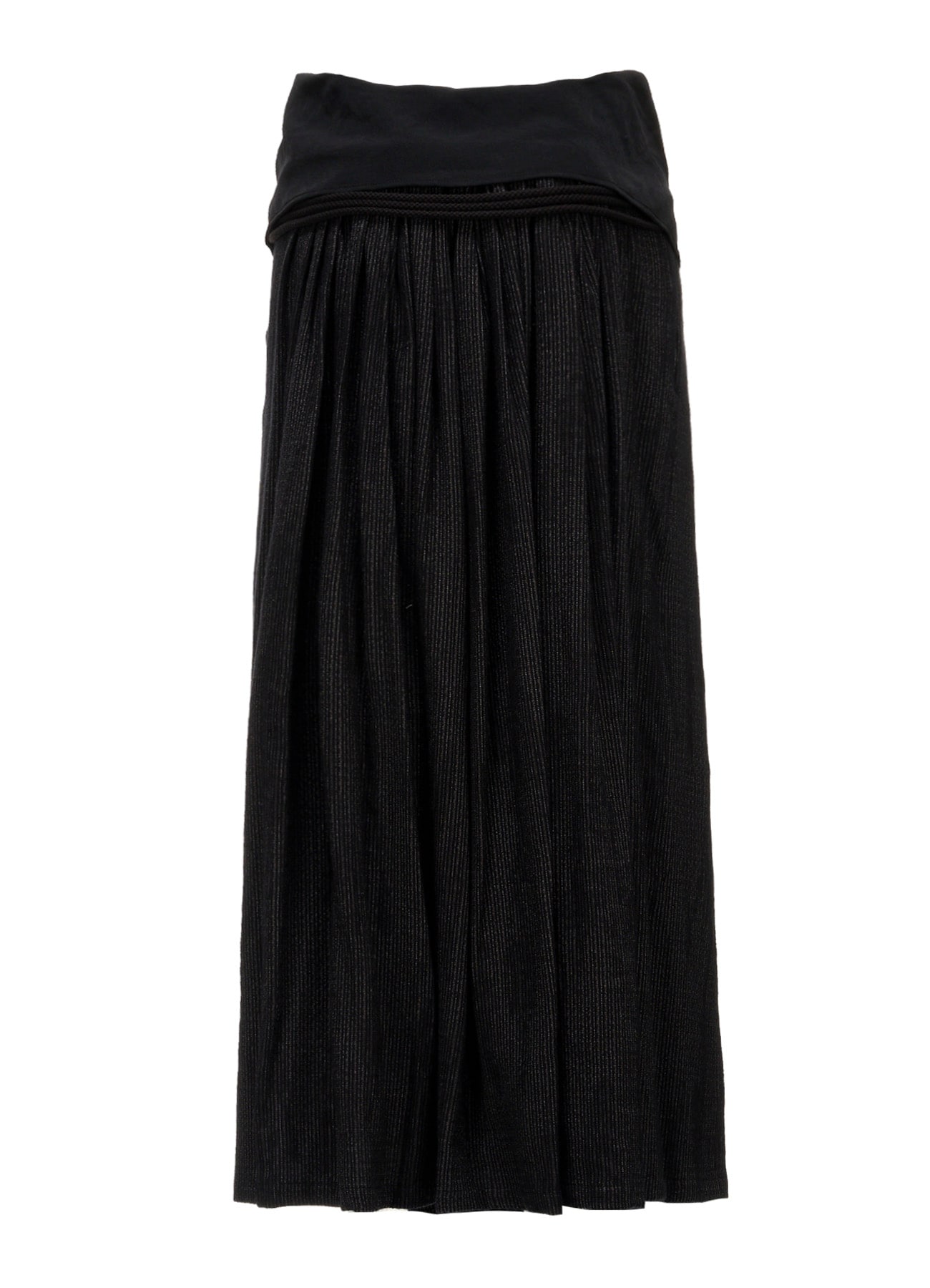 DOUBLE LAYER STRIPE GATHERED WRAP SKIRT