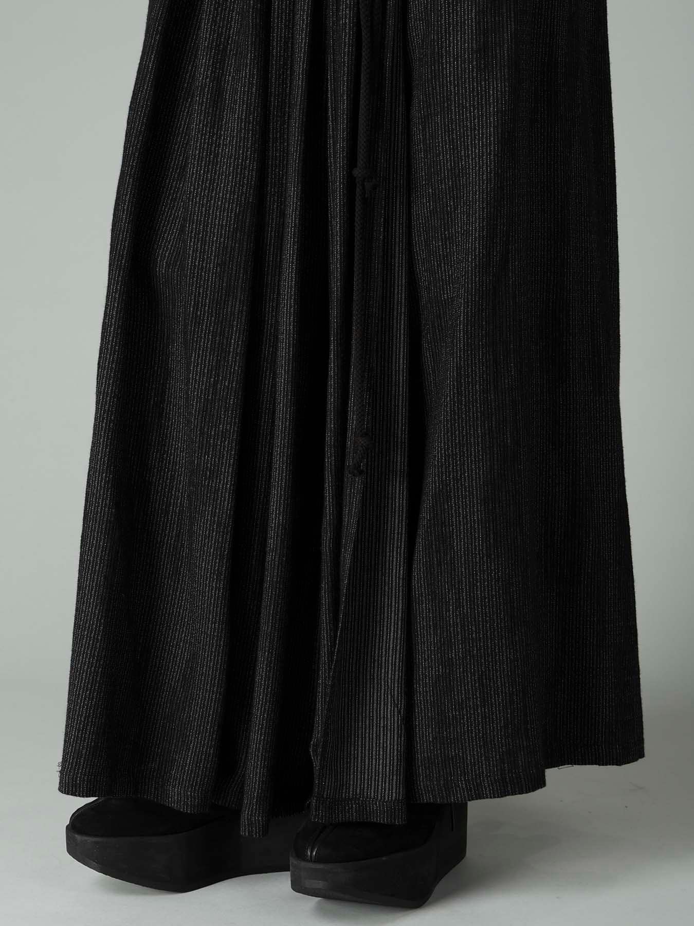 DOUBLE LAYER STRIPE GATHERED WRAP SKIRT
