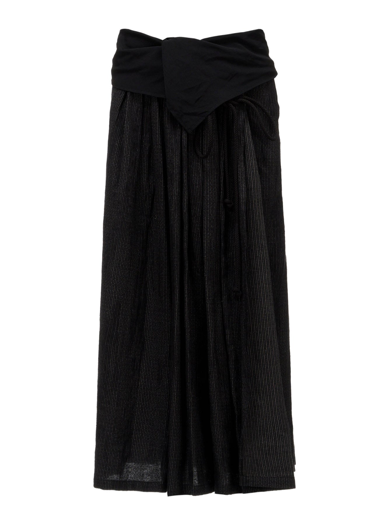 DOUBLE LAYER STRIPE GATHERED WRAP SKIRT
