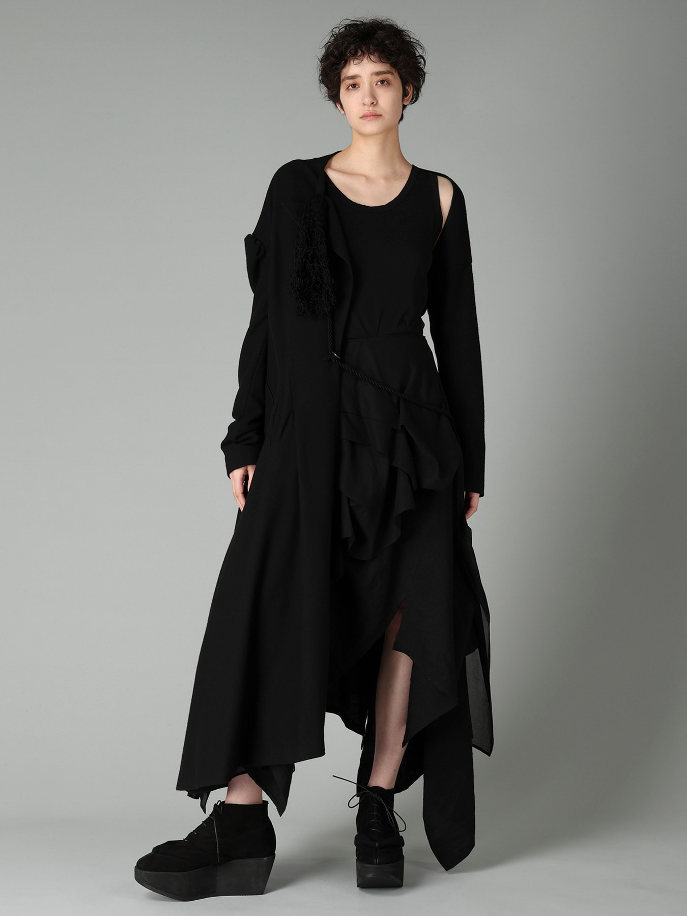 W/Li TWILL TUCKED VOLUMINOUS SKIRT