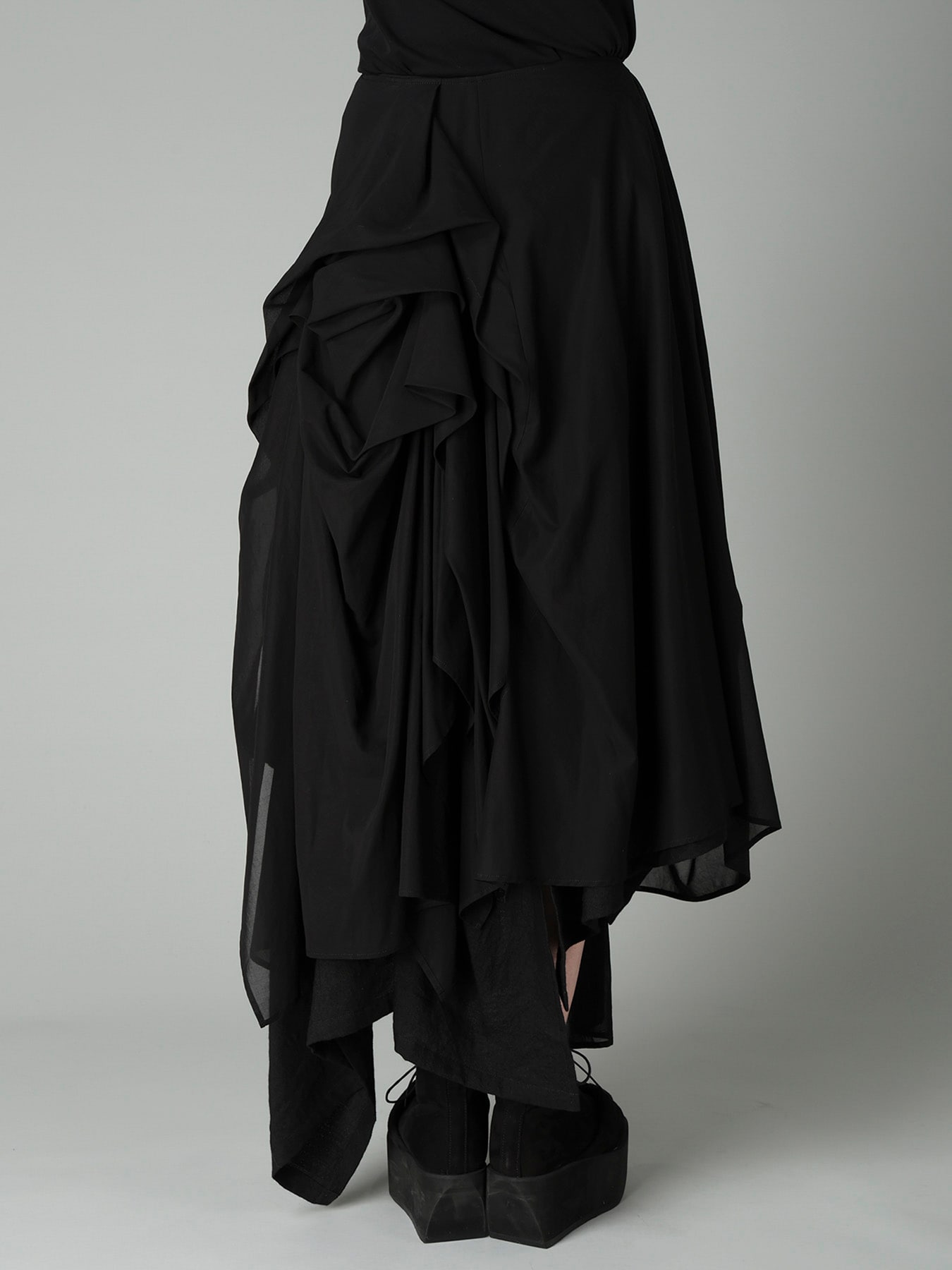 W/Li TWILL TUCKED VOLUMINOUS SKIRT