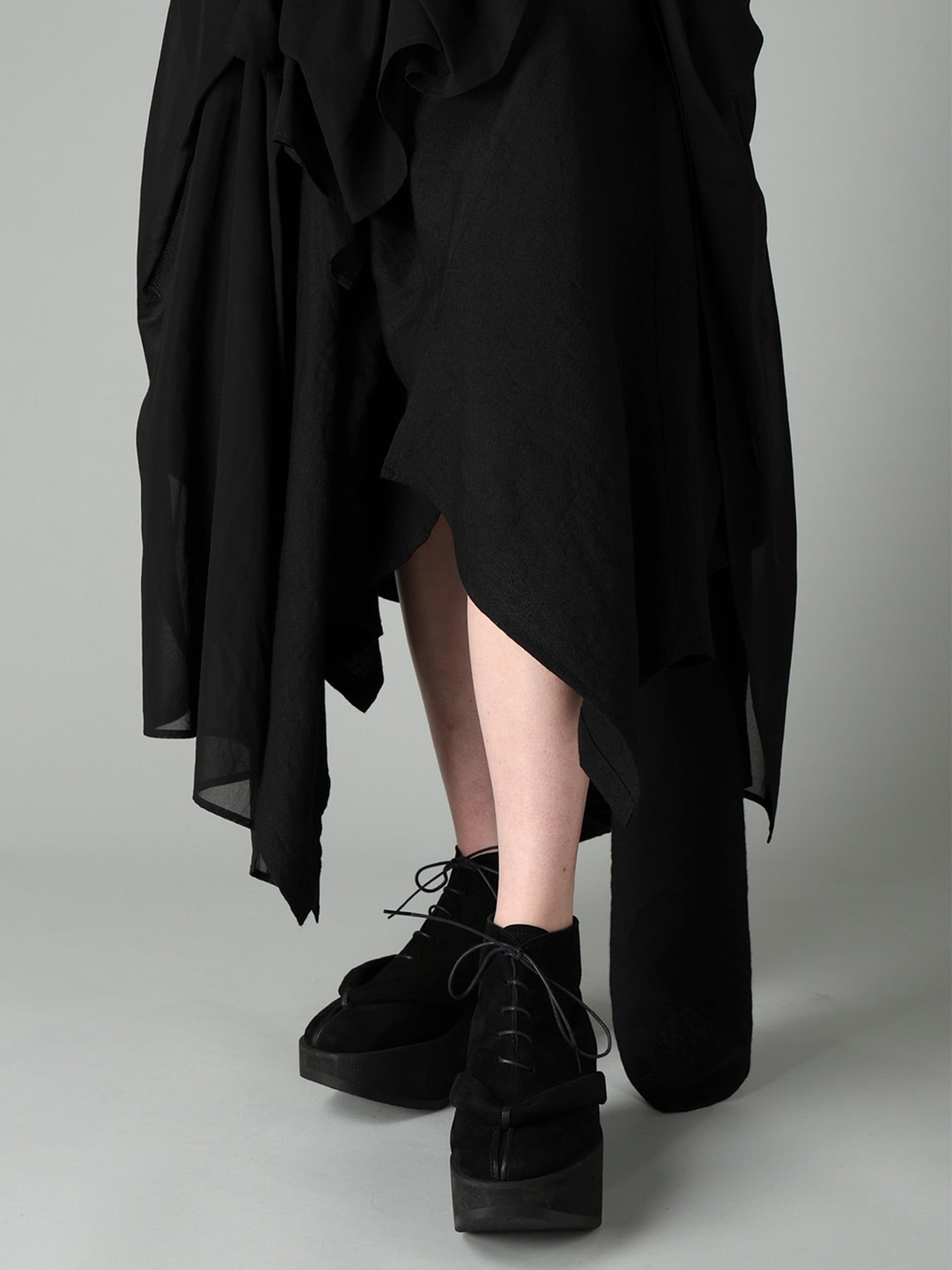 W/Li TWILL TUCKED VOLUMINOUS SKIRT