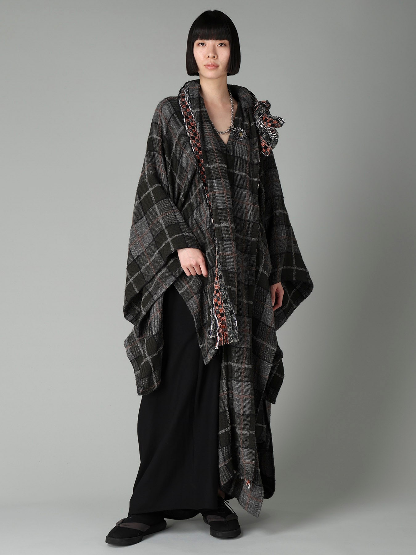 2/72 WOOL VIYELLA F DRAPED WRAP SKIRT