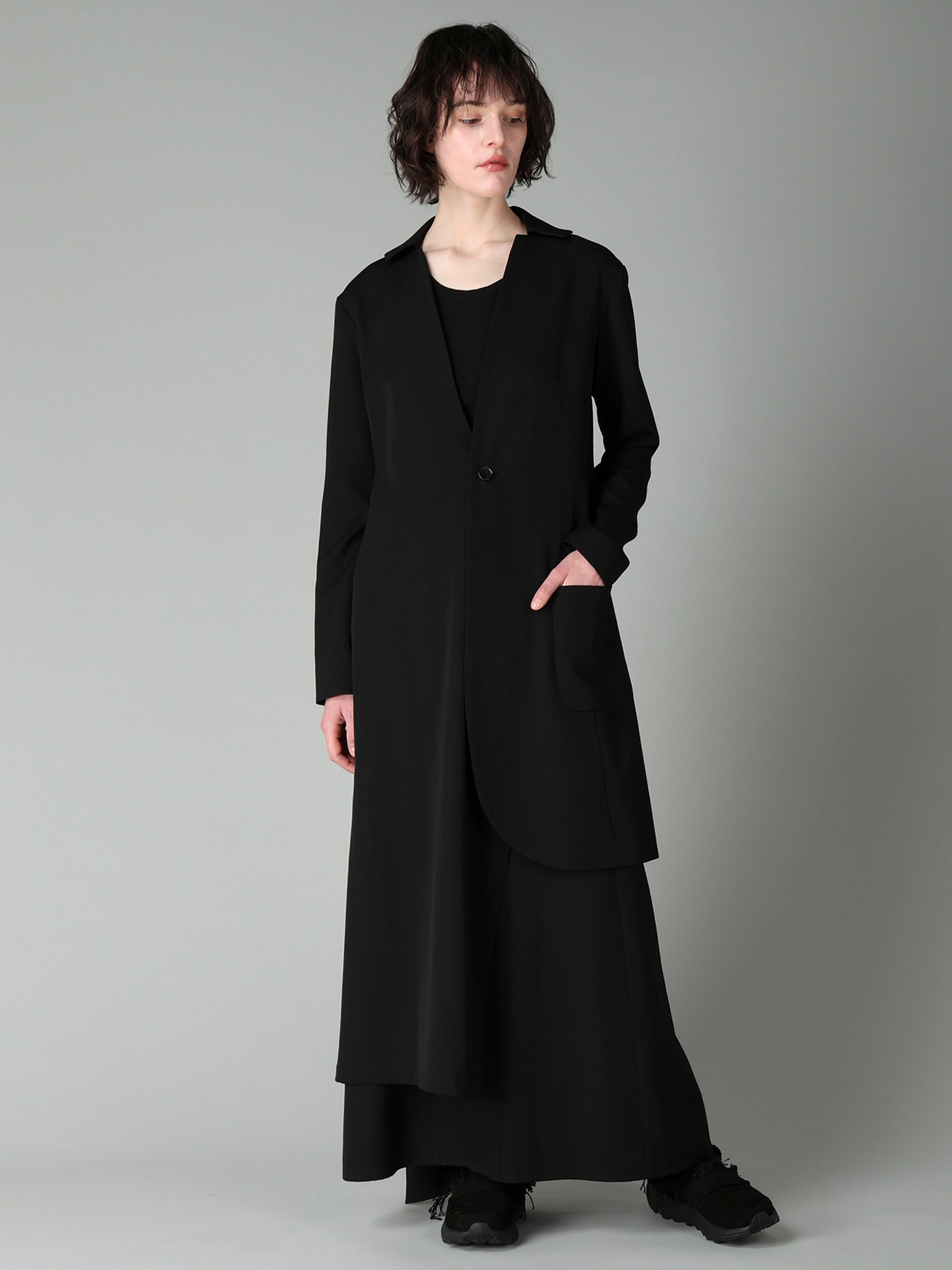 GABARDINE B DRAPED HIGH-WAIST SKIRT