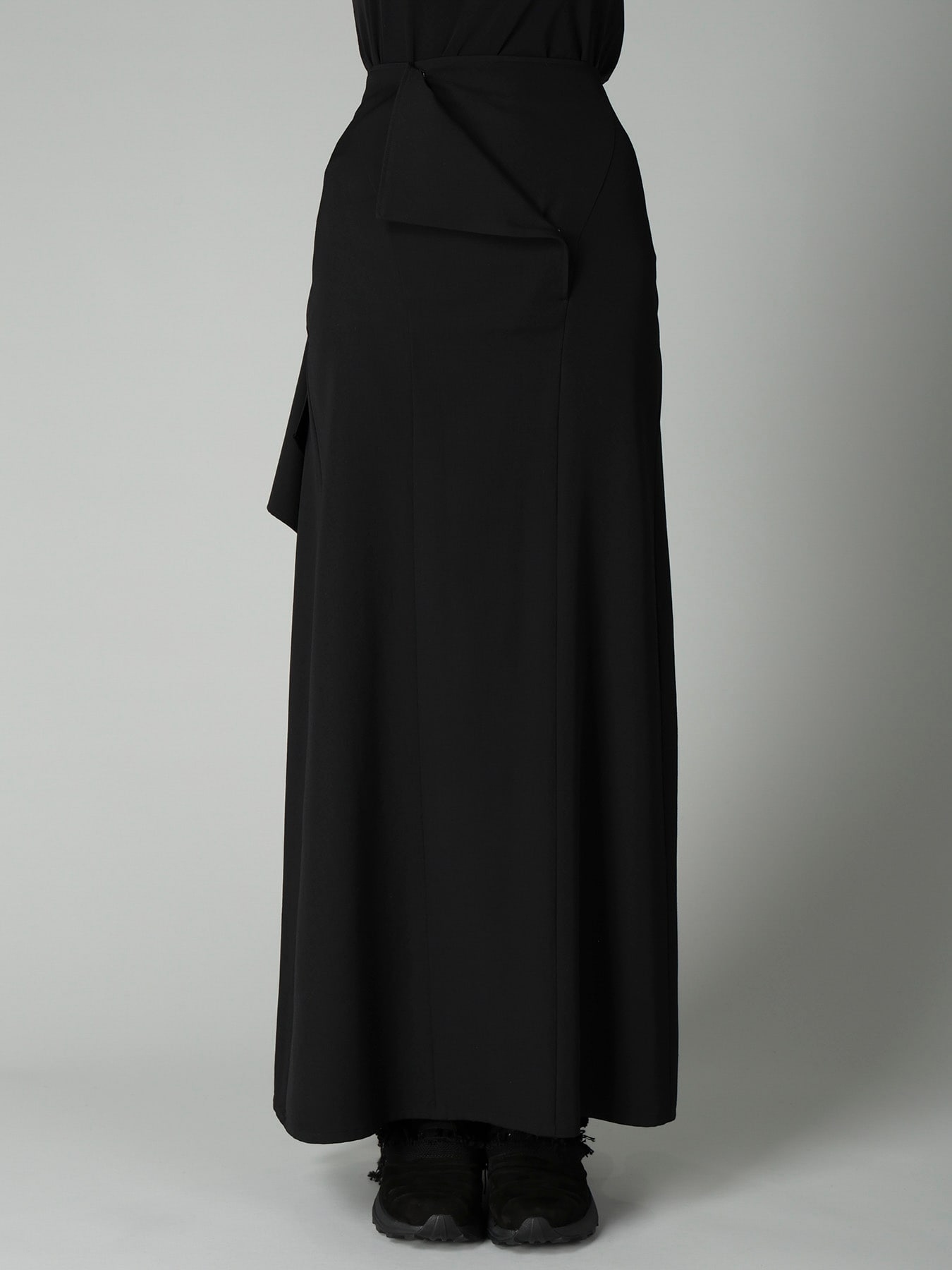GABARDINE B DRAPED HIGH-WAIST SKIRT