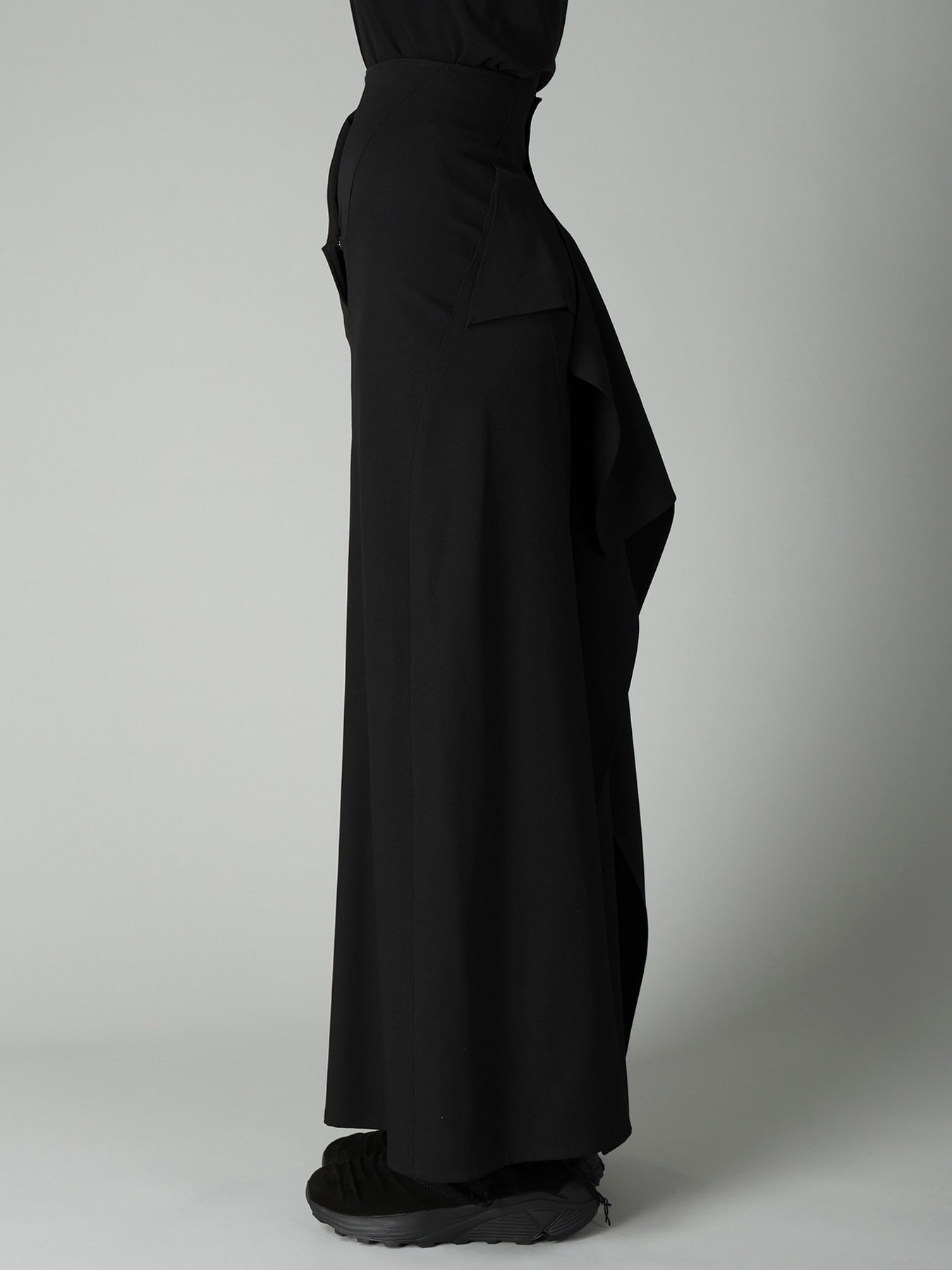 GABARDINE B DRAPED HIGH-WAIST SKIRT