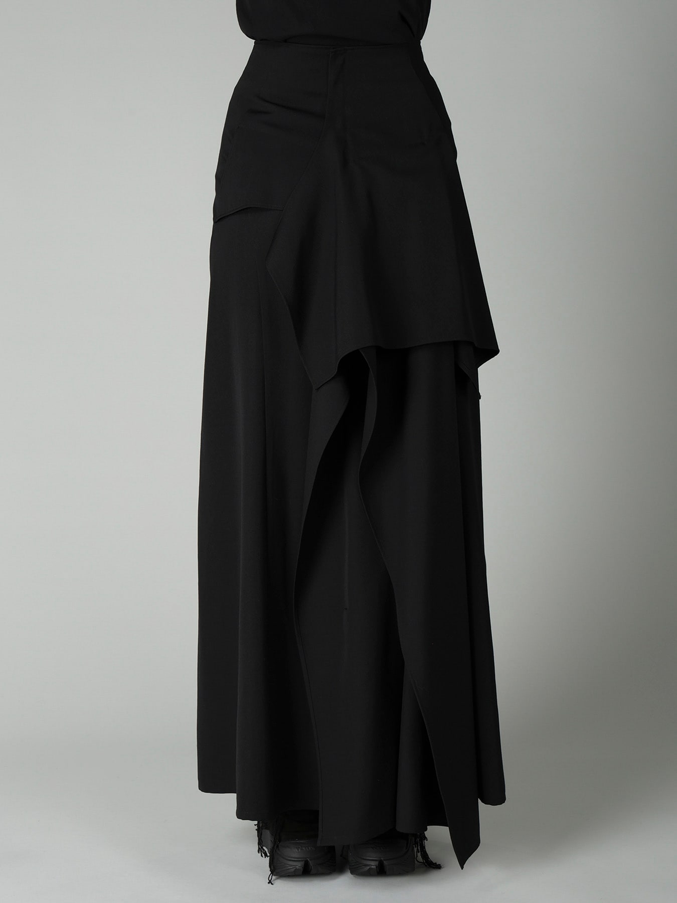 GABARDINE B DRAPED HIGH-WAIST SKIRT