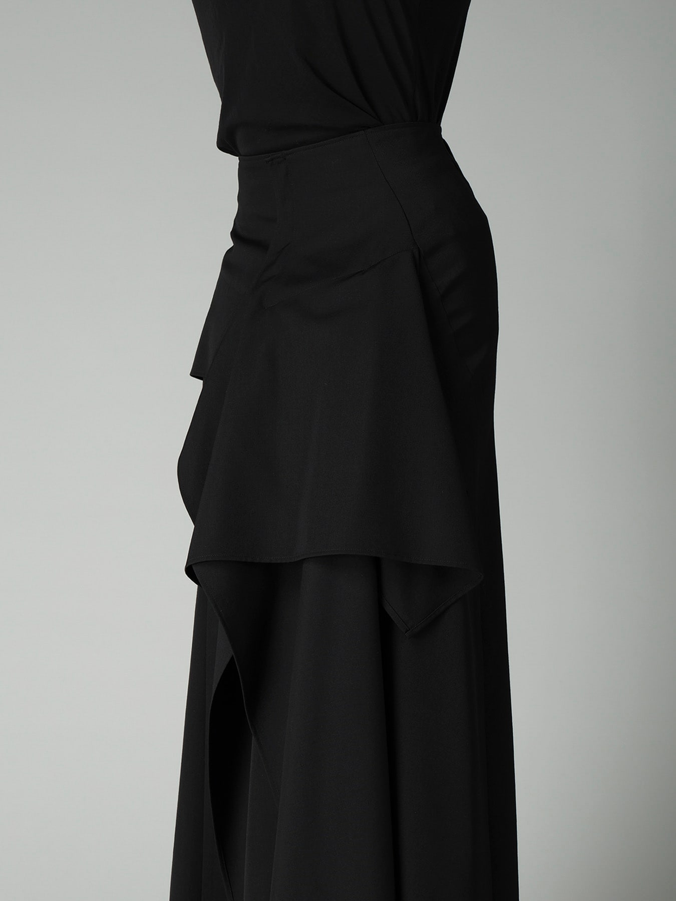 GABARDINE B DRAPED HIGH-WAIST SKIRT