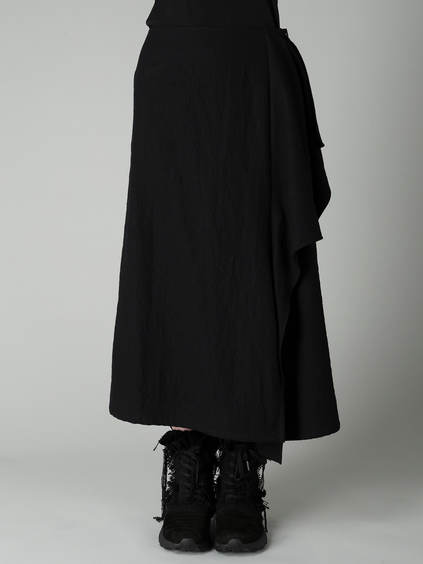 MILLED GABARDINE L DRAPED SKIRT