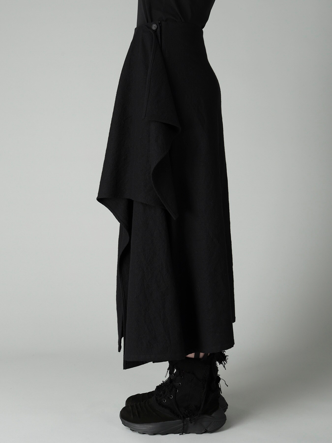 MILLED GABARDINE L DRAPED SKIRT