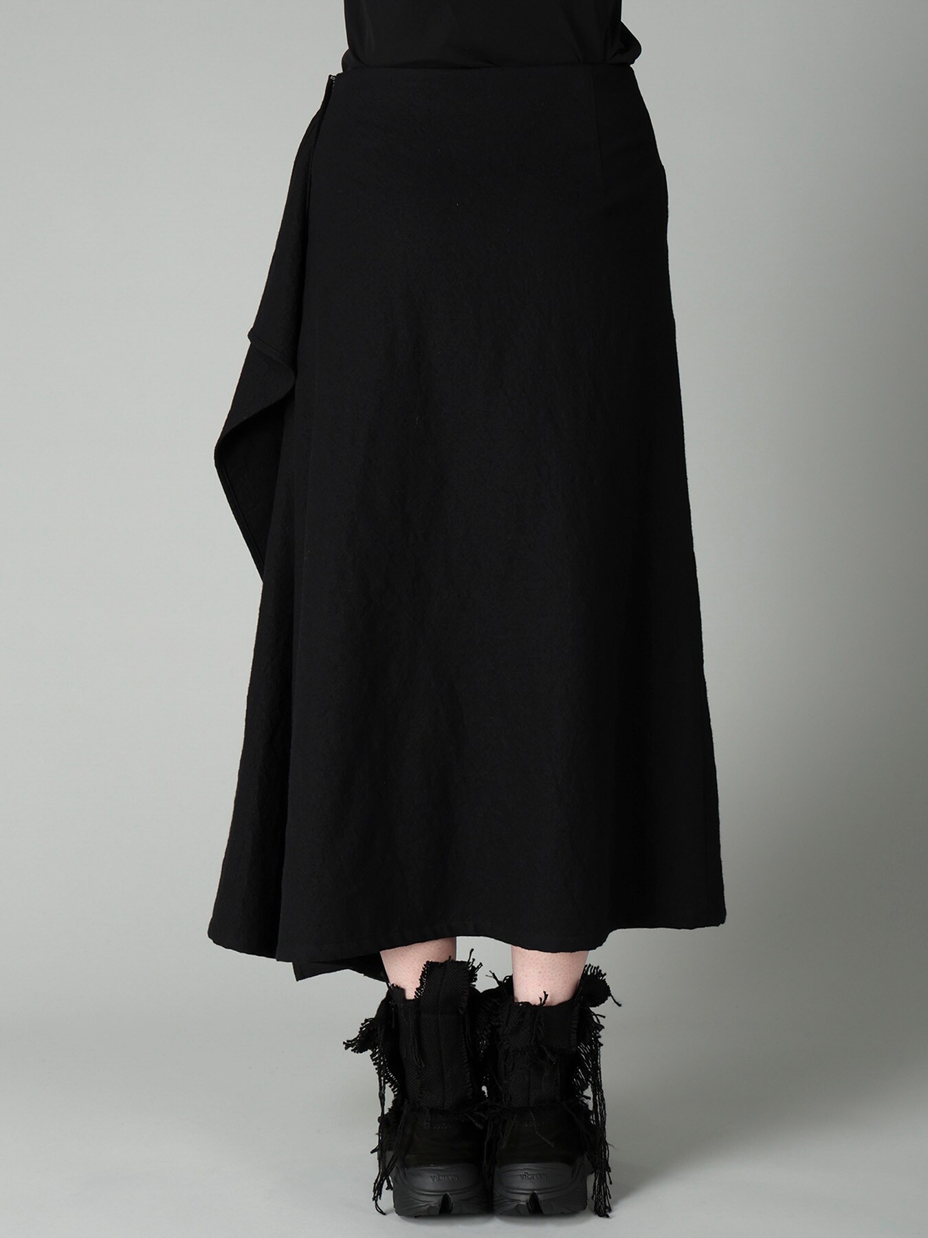 MILLED GABARDINE L DRAPED SKIRT