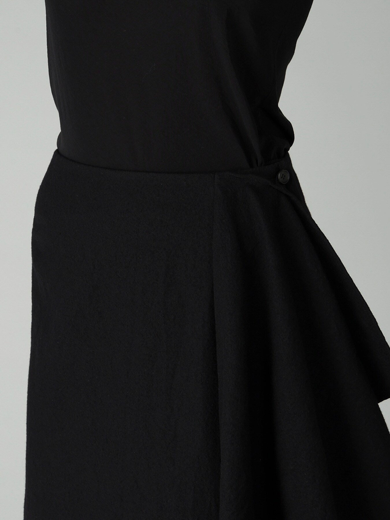 MILLED GABARDINE L DRAPED SKIRT