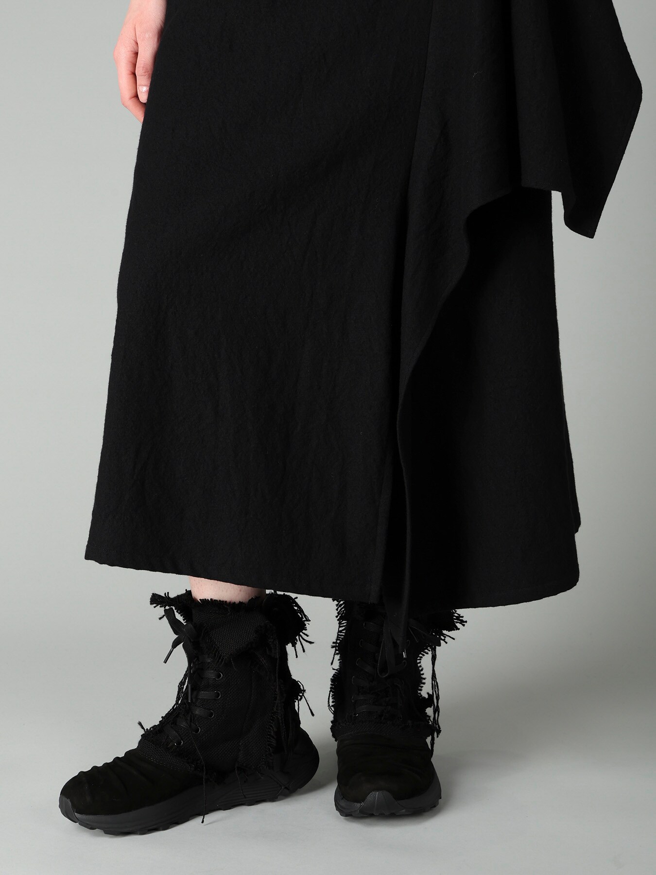 MILLED GABARDINE L DRAPED SKIRT