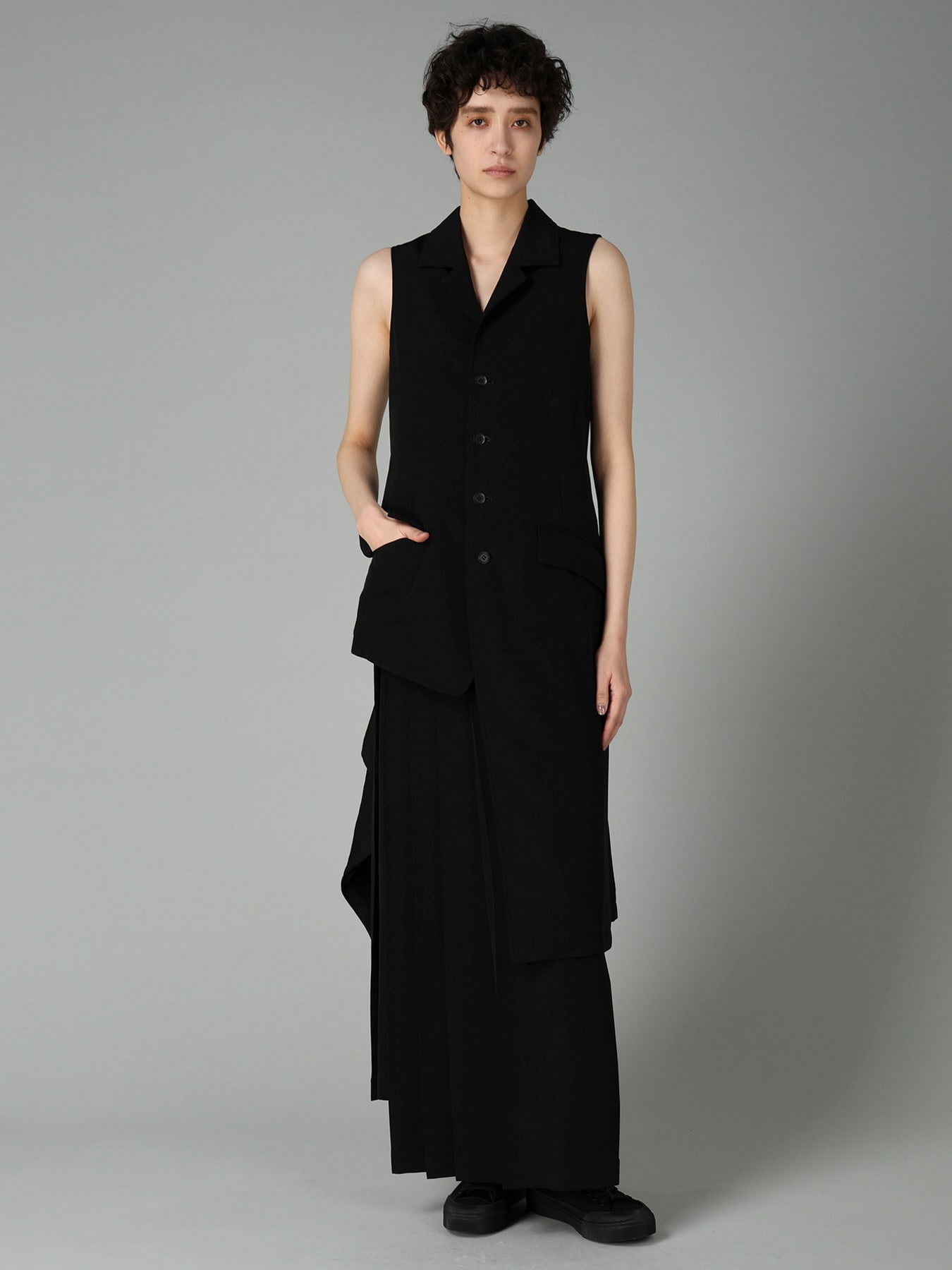 Ta/Pe CREPE DE CHINE R PLEATS WRAP SKIRT
