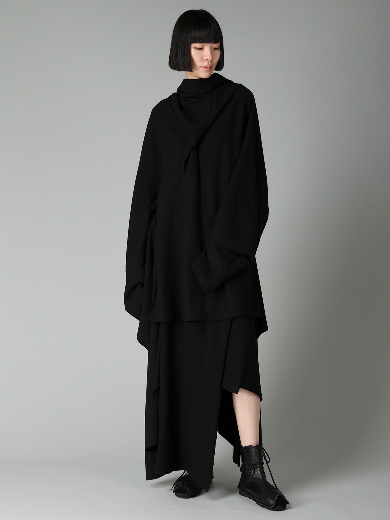 SOFT WOOLEN 1/14 SINGLE DRAPED SKIRT
