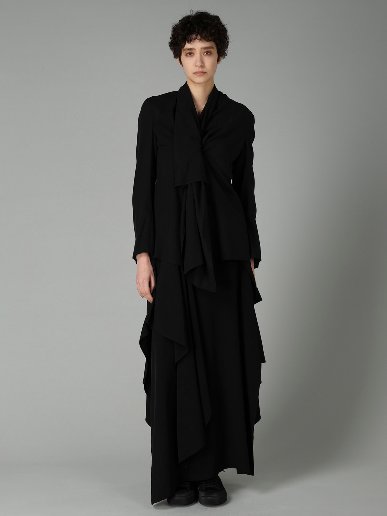 Ta/Pe CREPE DE CHINE DRAPED SKIRT