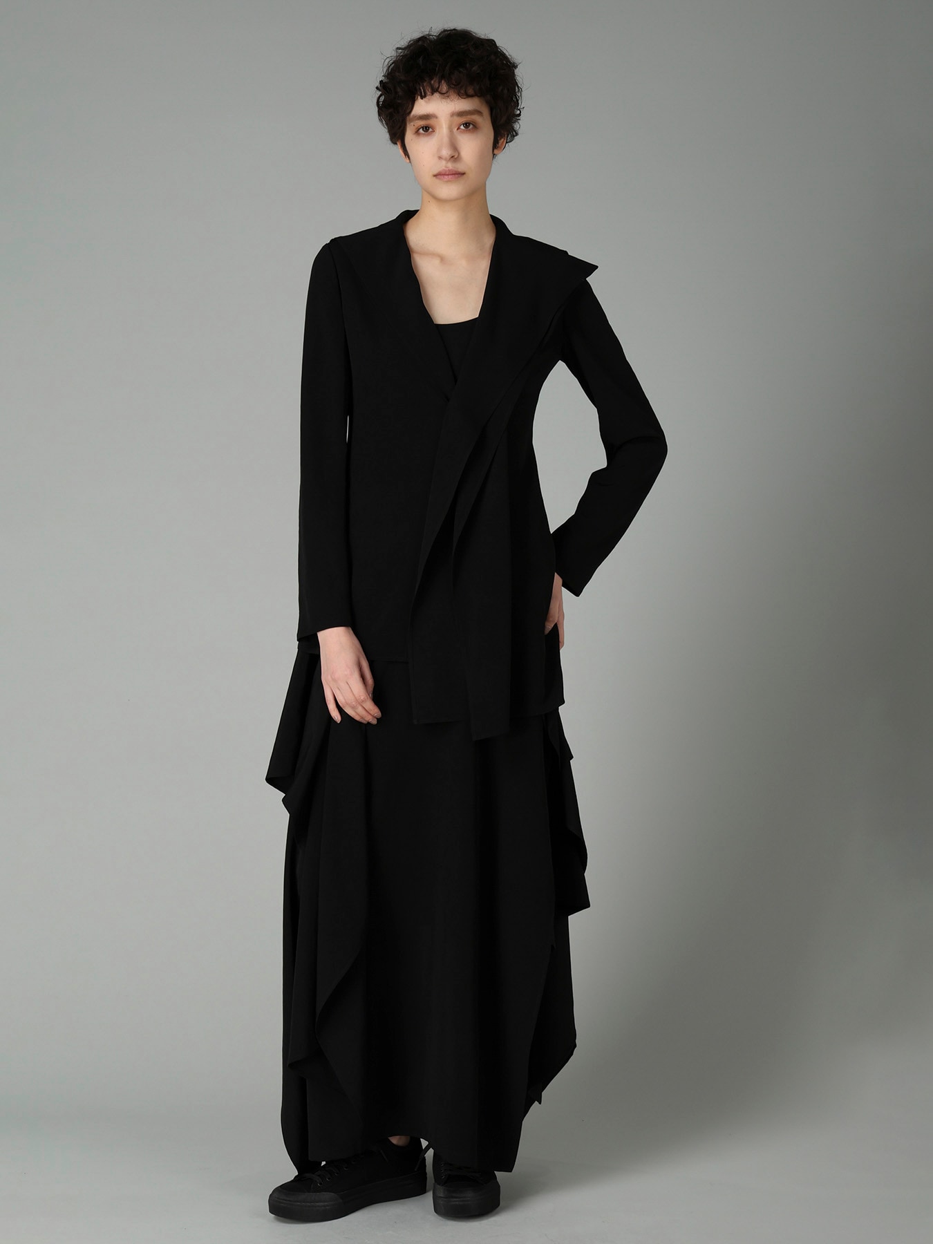 Ta/Pe CREPE DE CHINE DRAPED SKIRT