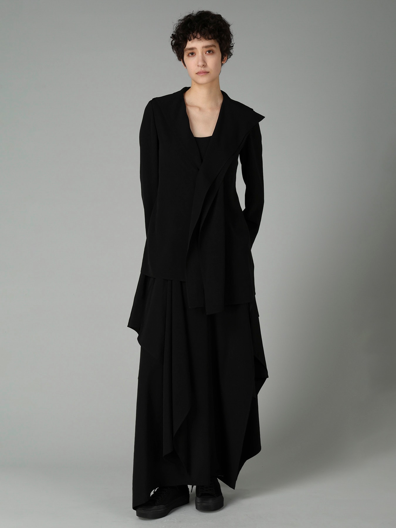 Ta/Pe CREPE DE CHINE DRAPED SKIRT