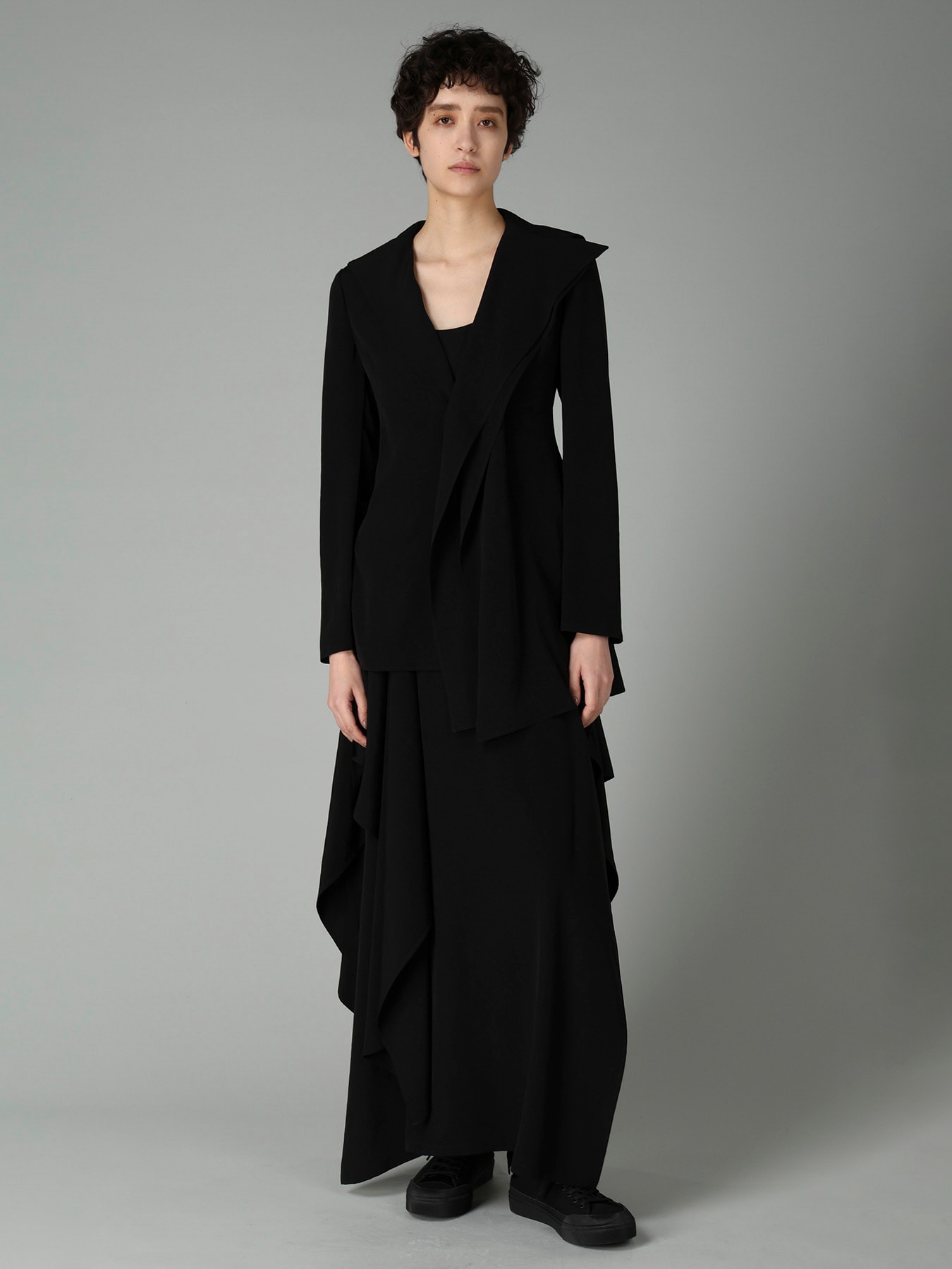Ta/Pe CREPE DE CHINE DRAPED SKIRT
