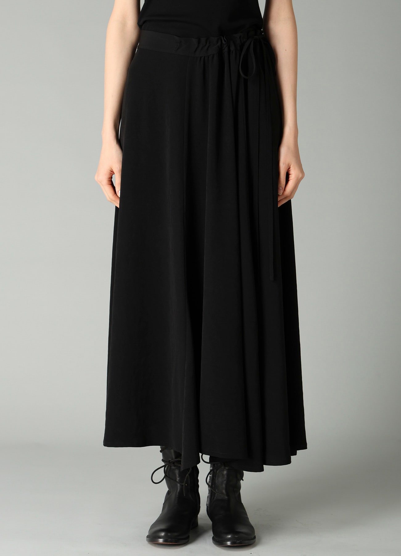 Ta/Pe CREPE DE CHINE L GATHERED FLARE PANTS