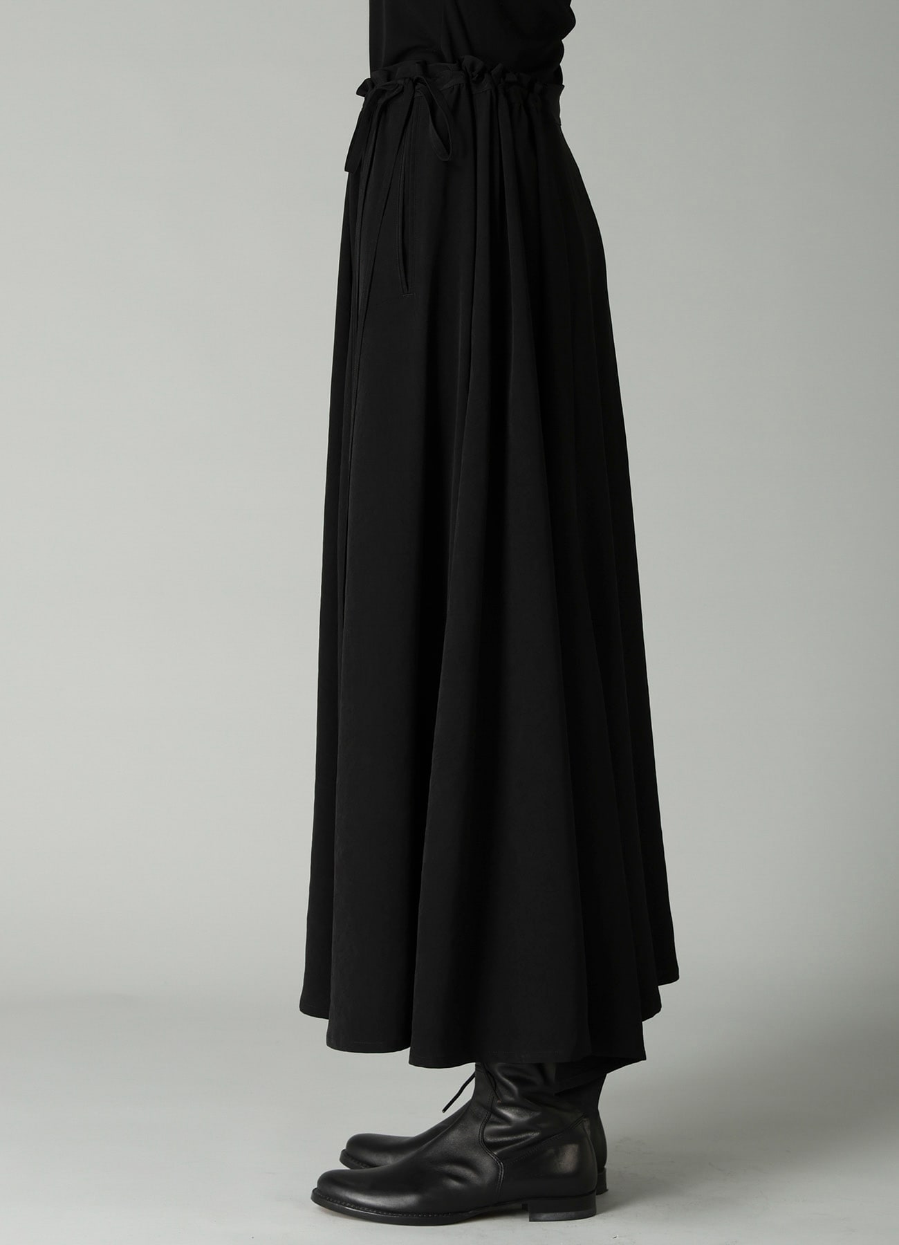 Ta/Pe CREPE DE CHINE L GATHERED FLARE PANTS
