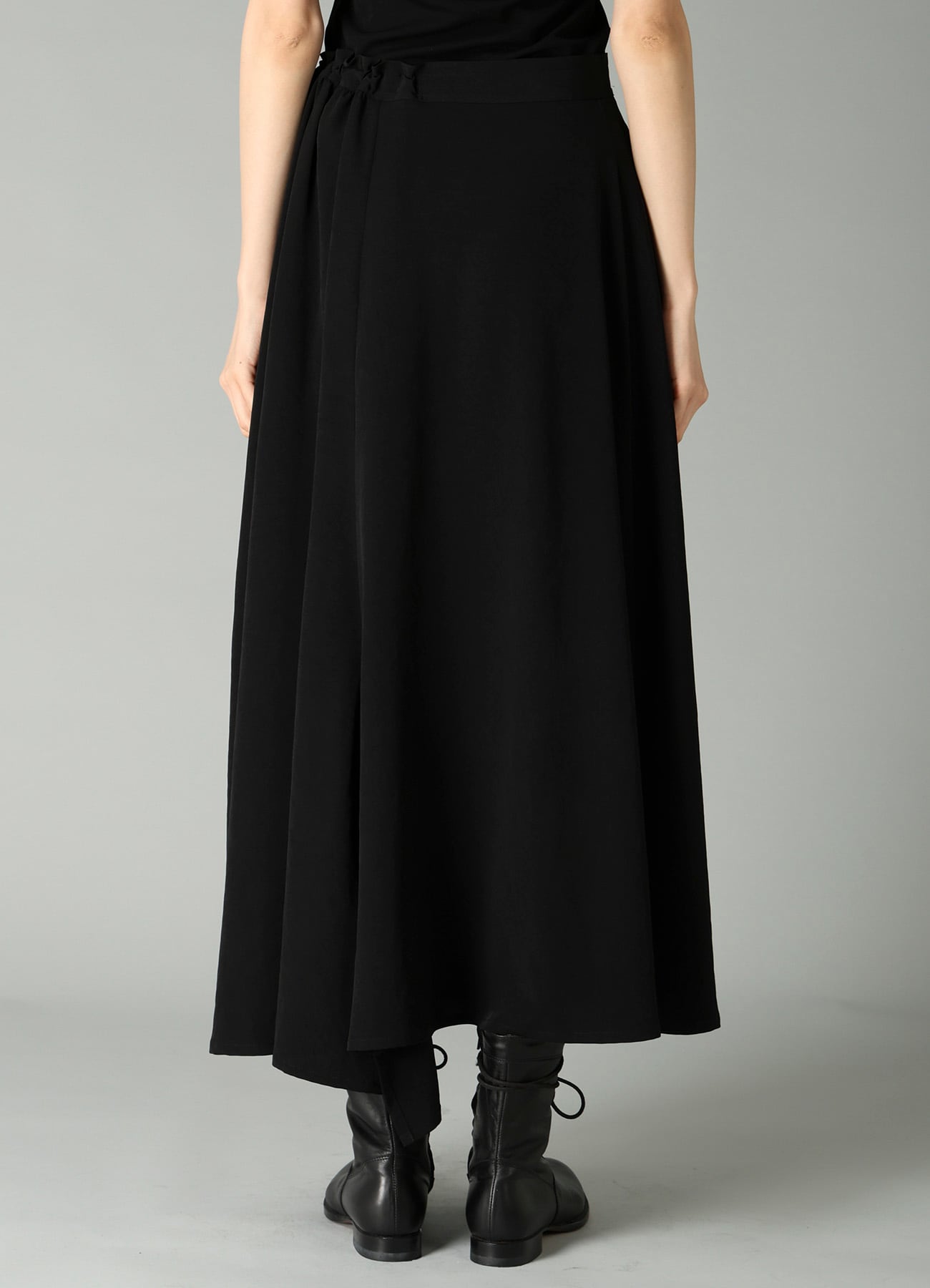Ta/Pe CREPE DE CHINE L GATHERED FLARE PANTS