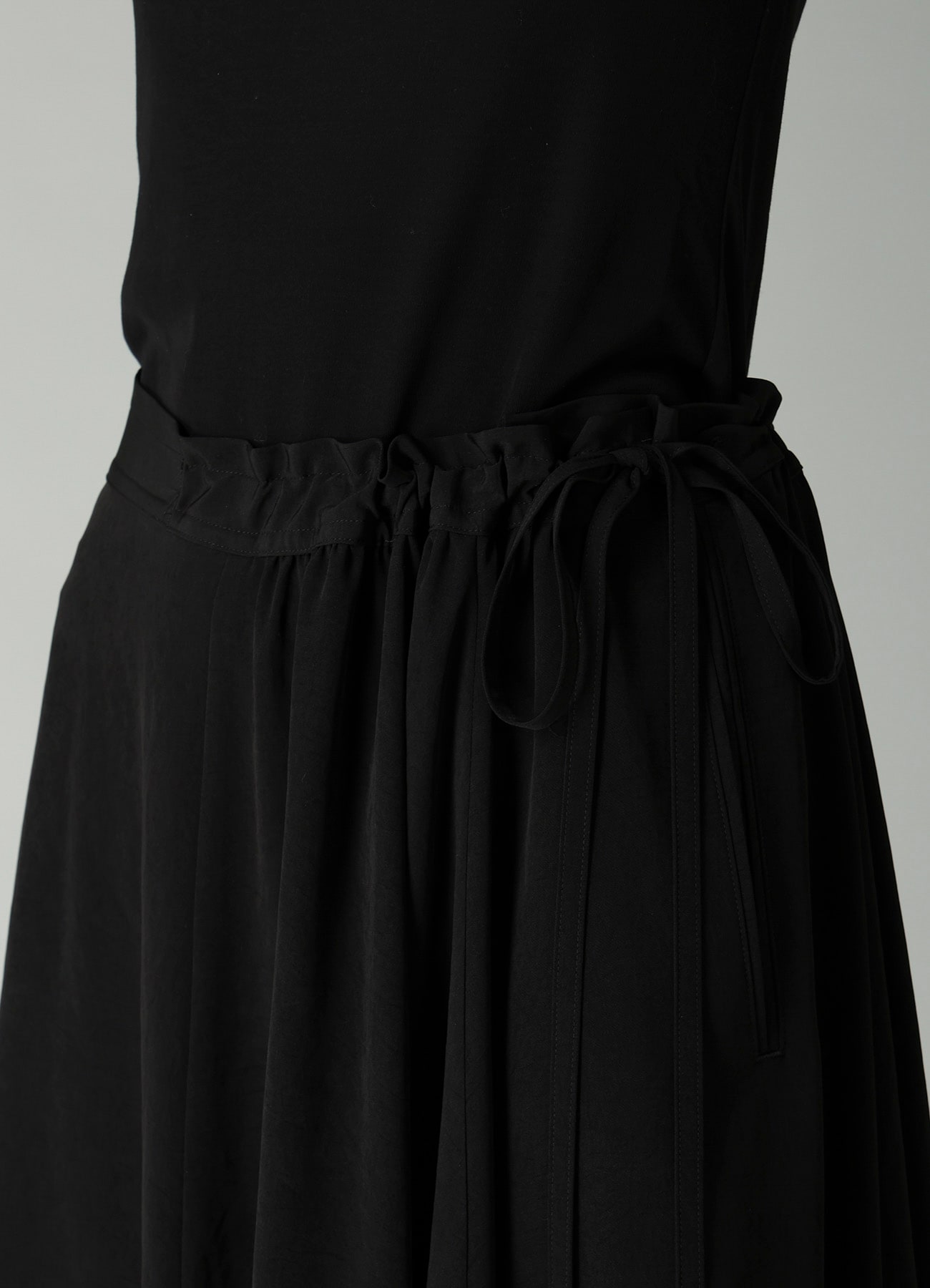 Ta/Pe CREPE DE CHINE L GATHERED FLARE PANTS