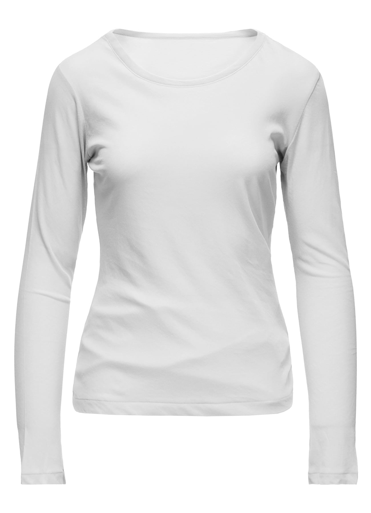80/-HIGH TWISTED SINGLE JERSEY LONG SLV ROUND NECK T